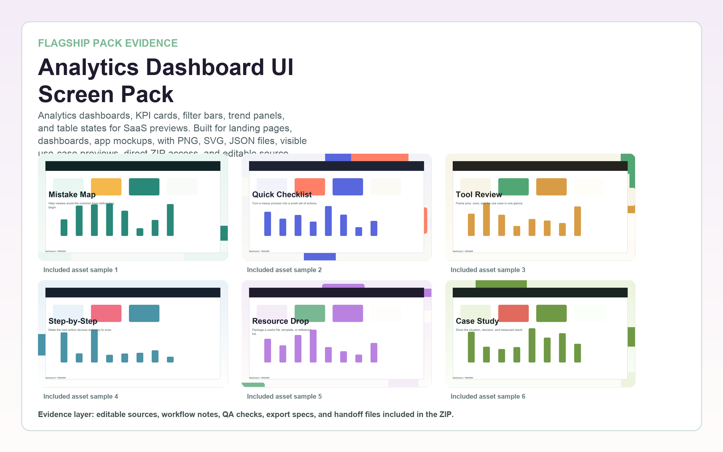 Analytics Dashboard UI Screen Pack flagship contact sheet