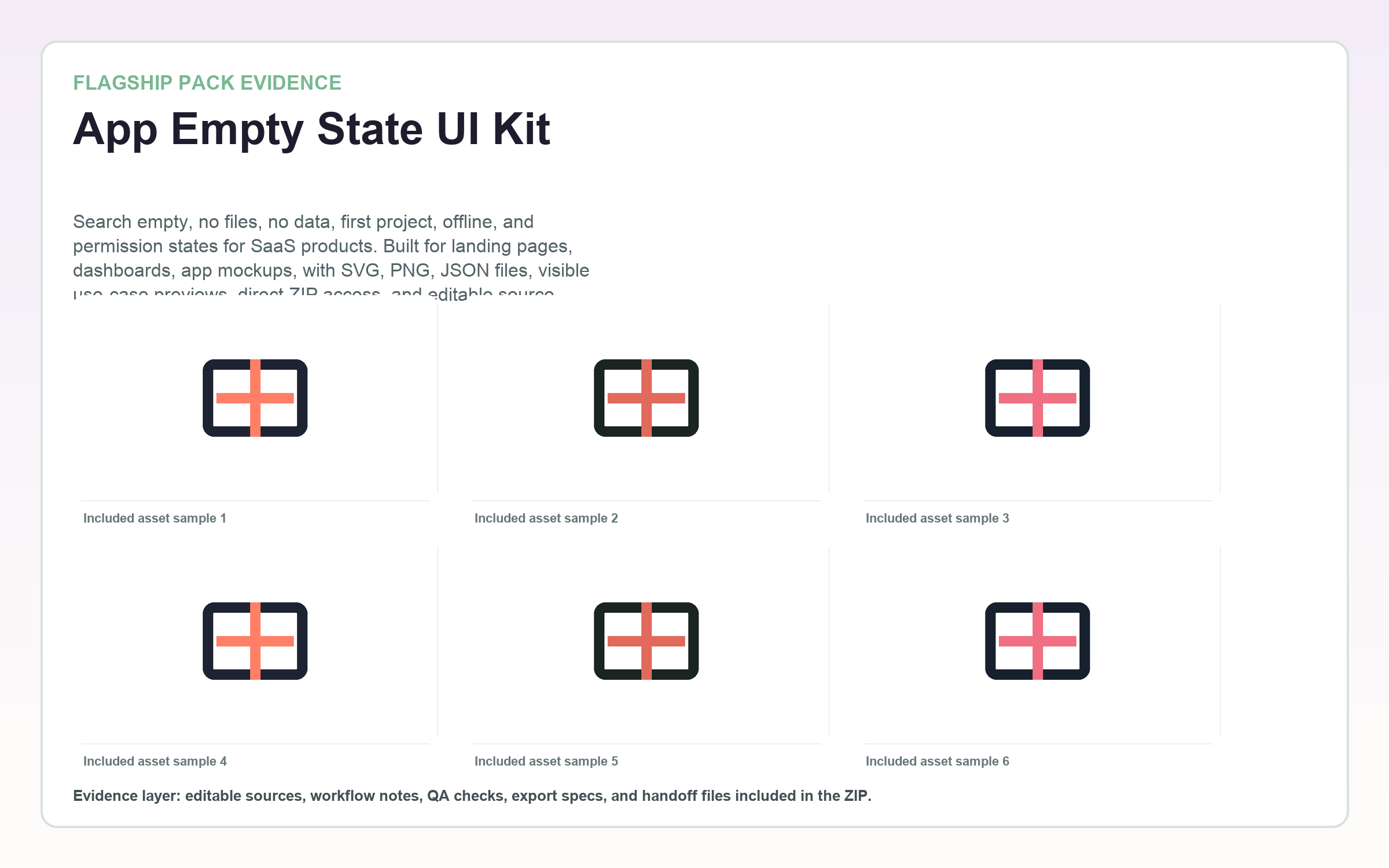 App Empty State UI Kit flagship contact sheet