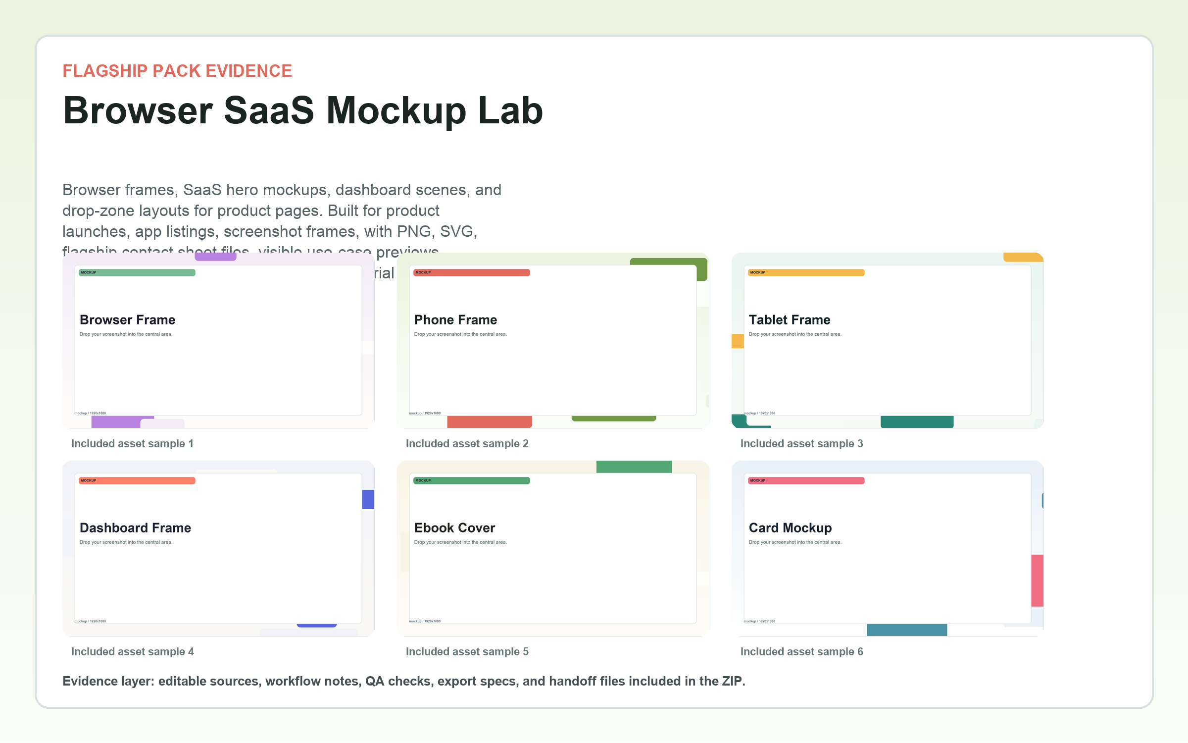 Browser SaaS Mockup Lab flagship contact sheet
