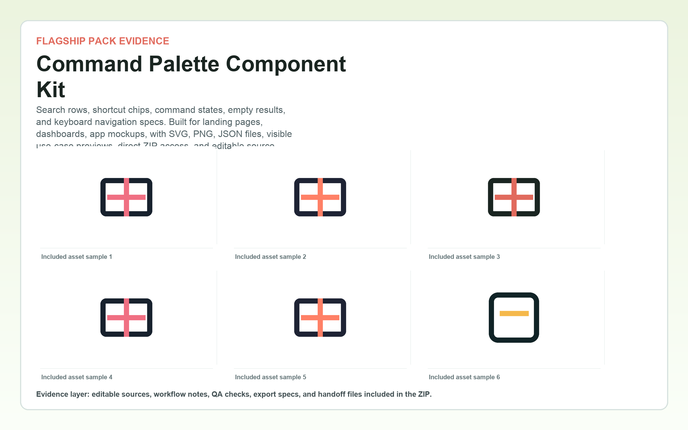Command Palette Component Kit flagship contact sheet