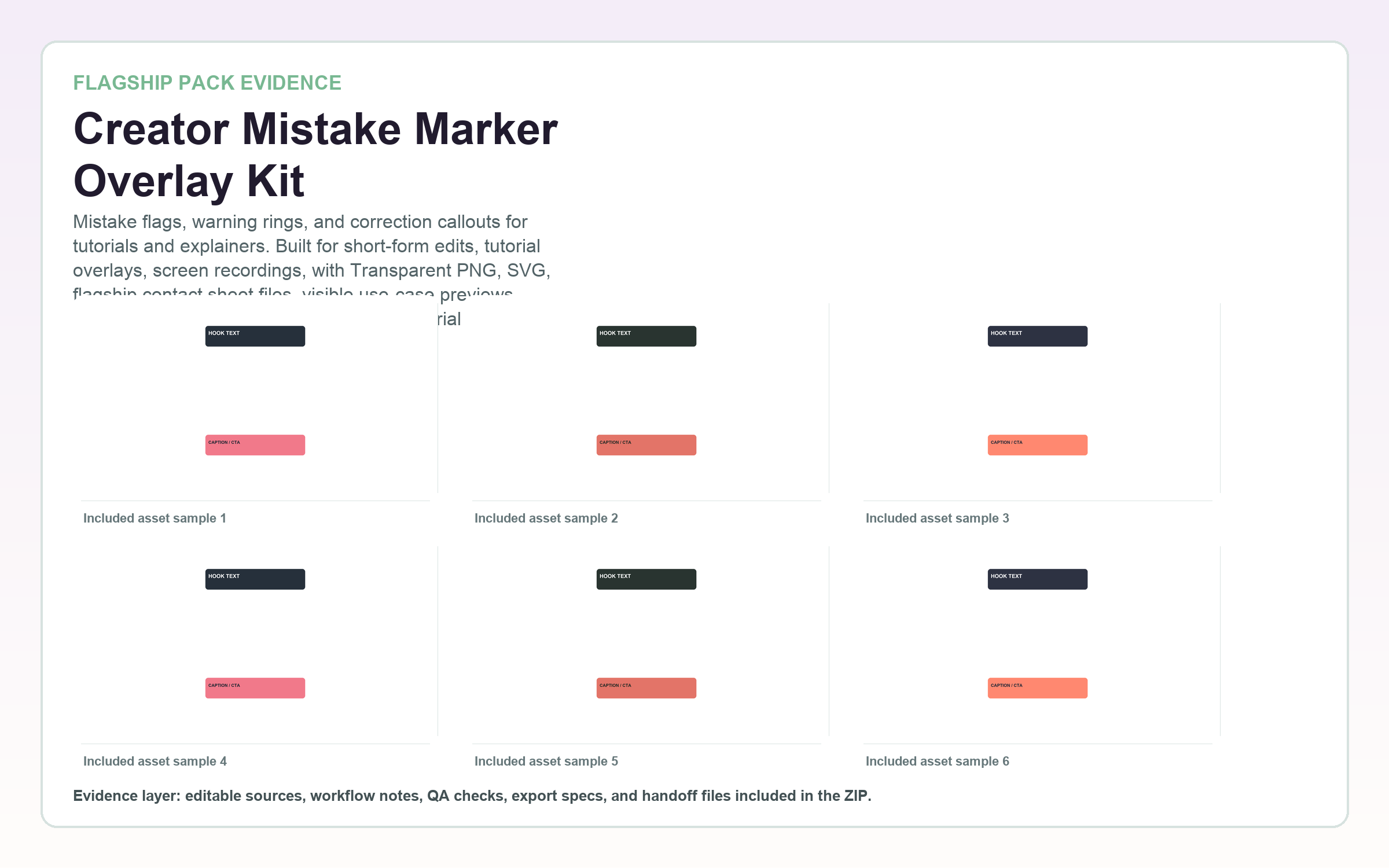 Creator Mistake Marker Overlay Kit flagship contact sheet