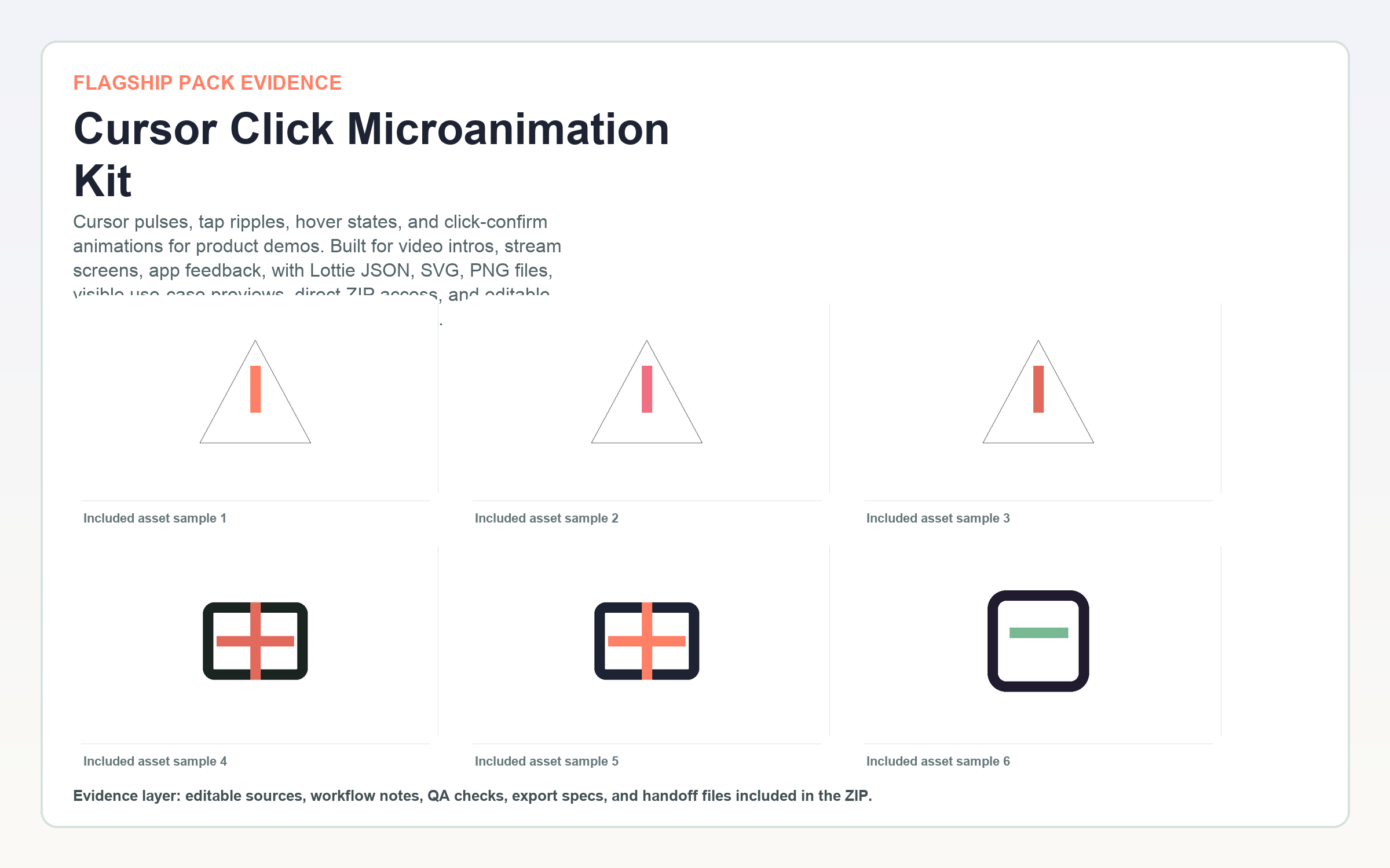 Cursor Click Microanimation Kit flagship contact sheet