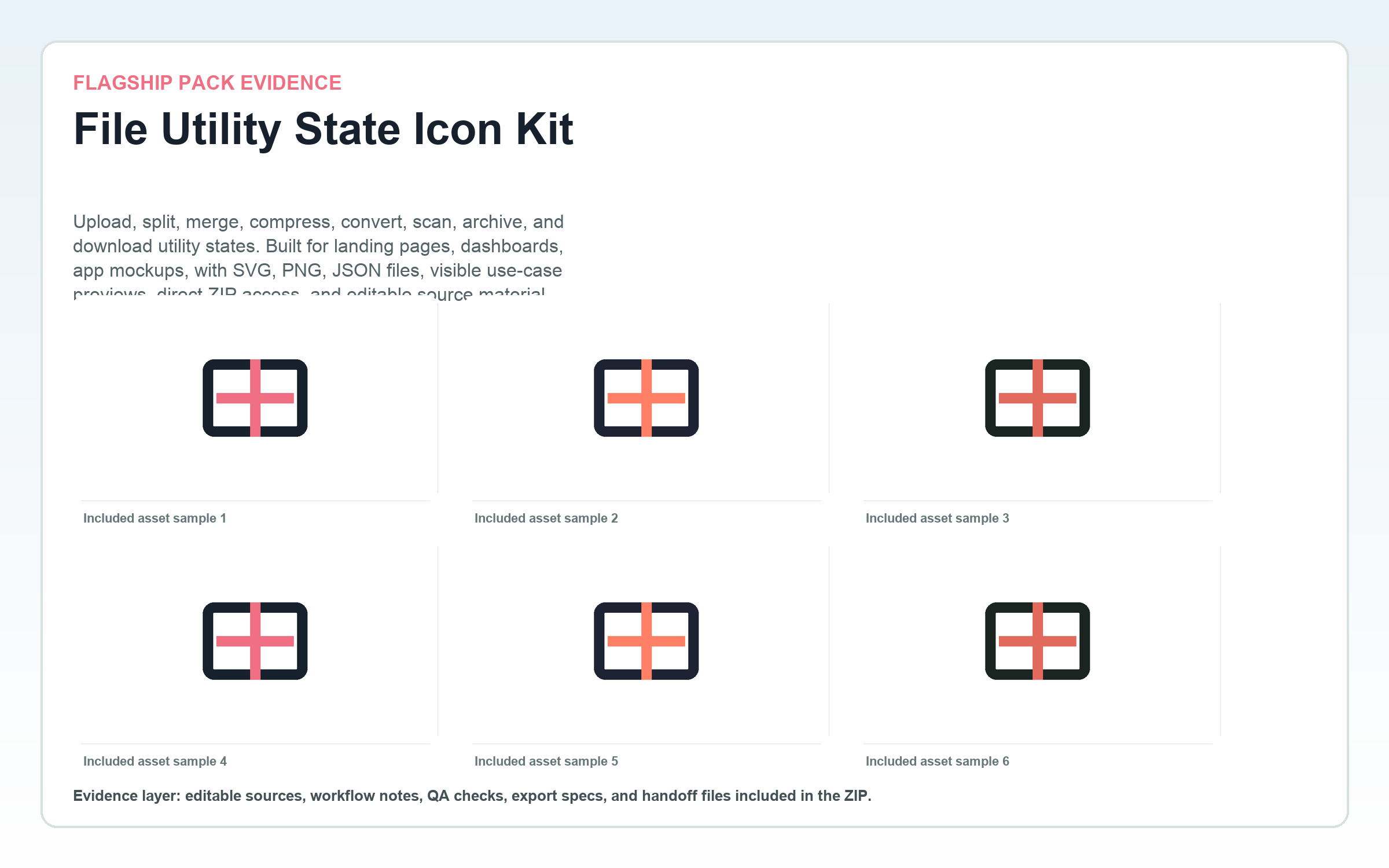 File Utility State Icon Kit flagship contact sheet