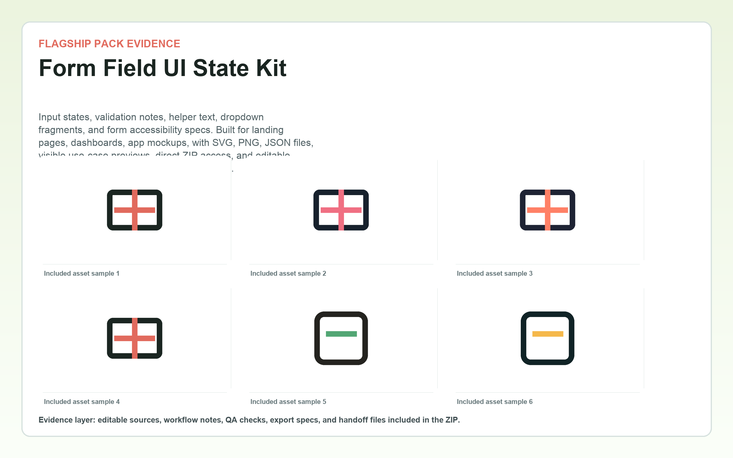 Form Field UI State Kit flagship contact sheet