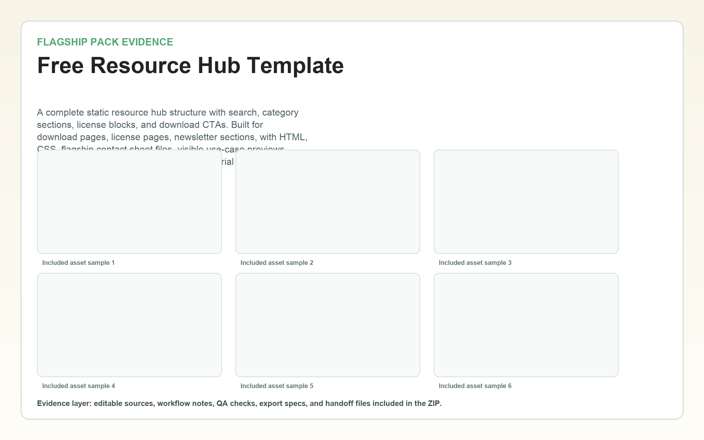 Free Resource Hub Template flagship contact sheet