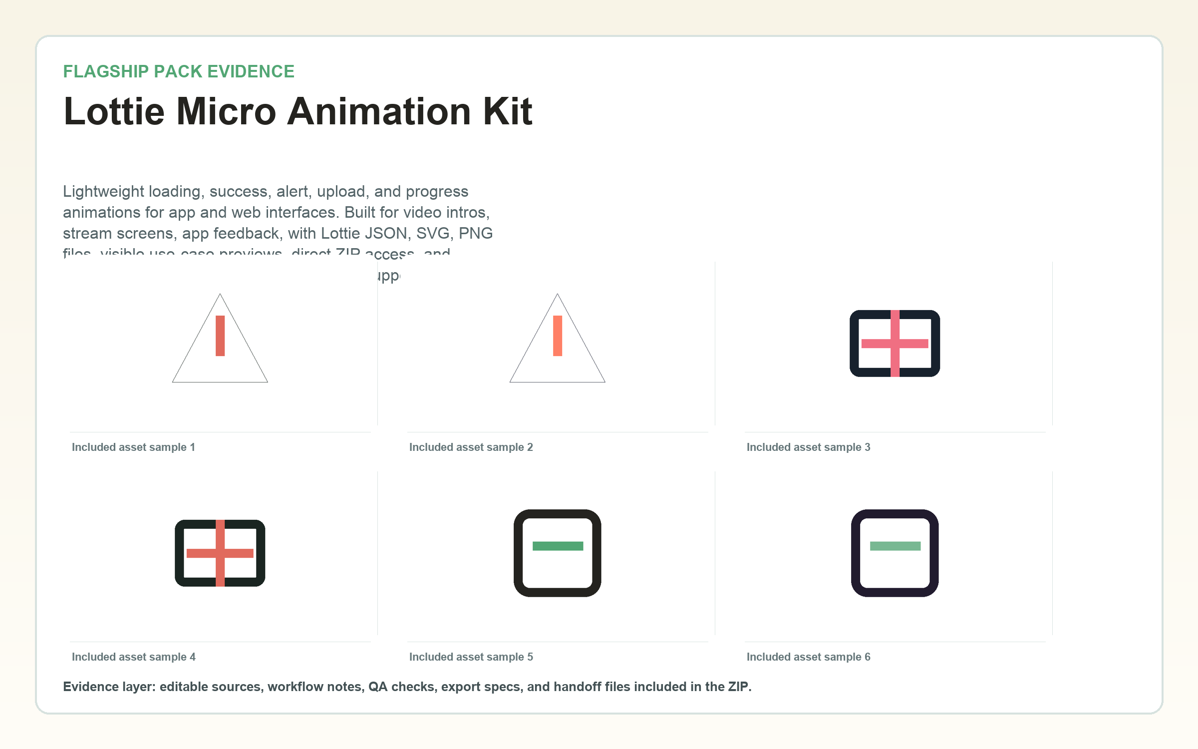 Lottie Micro Animation Kit flagship contact sheet