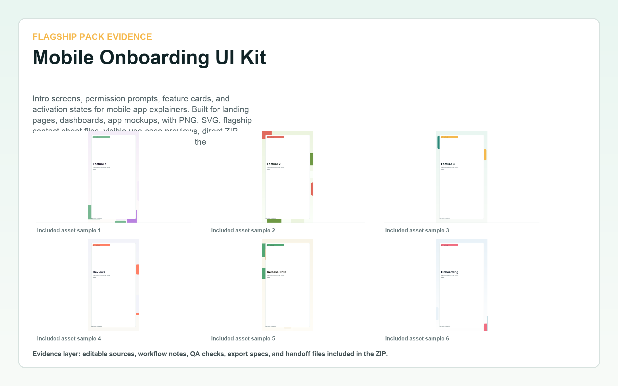 Mobile Onboarding UI Kit flagship contact sheet