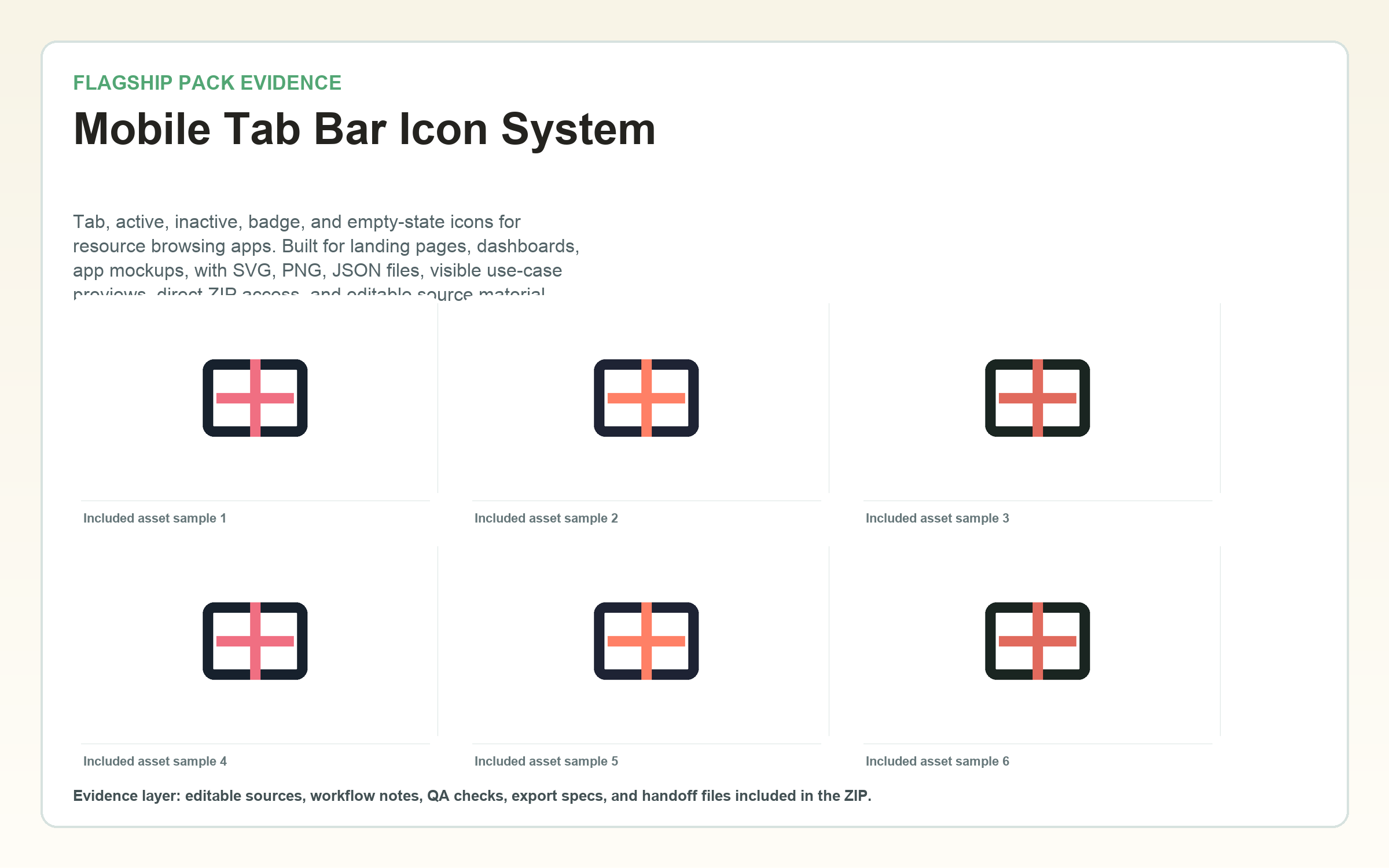 Mobile Tab Bar Icon System flagship contact sheet