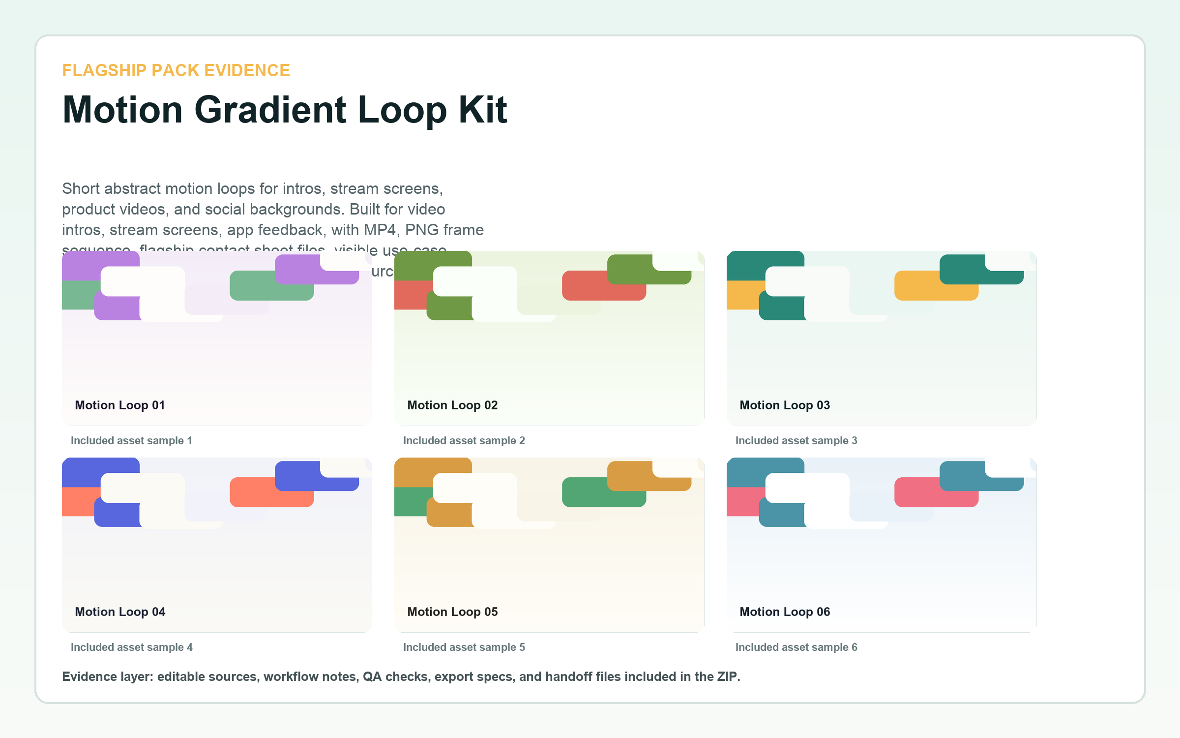 Motion Gradient Loop Kit flagship contact sheet