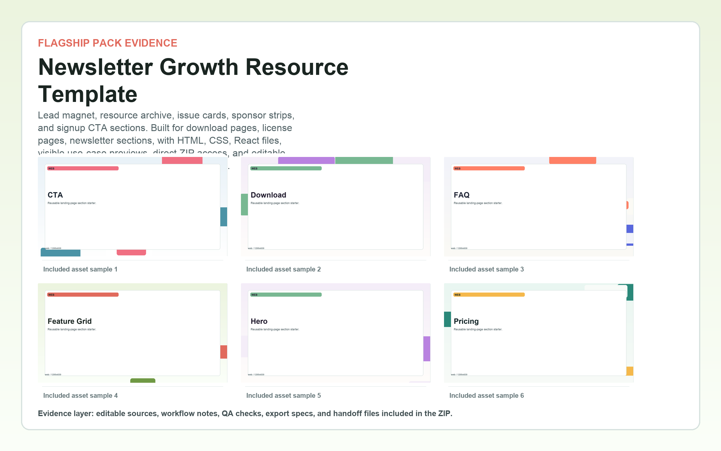 Newsletter Growth Resource Template flagship contact sheet