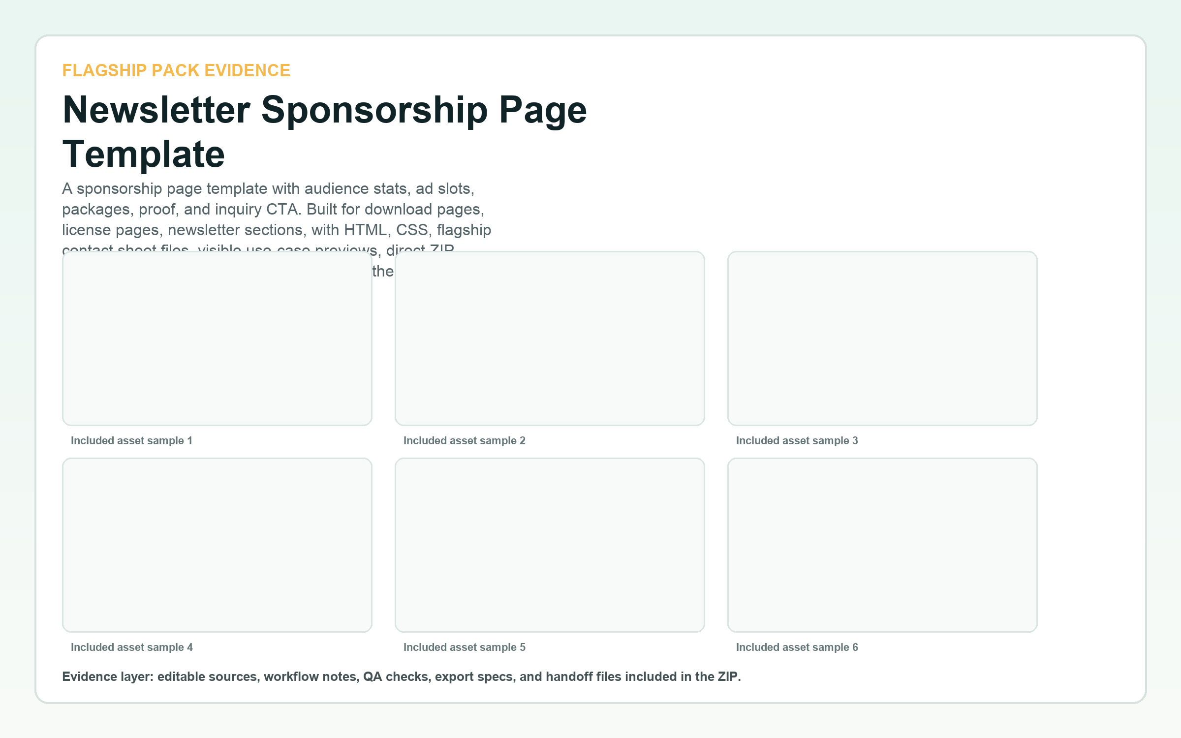 Newsletter Sponsorship Page Template flagship contact sheet