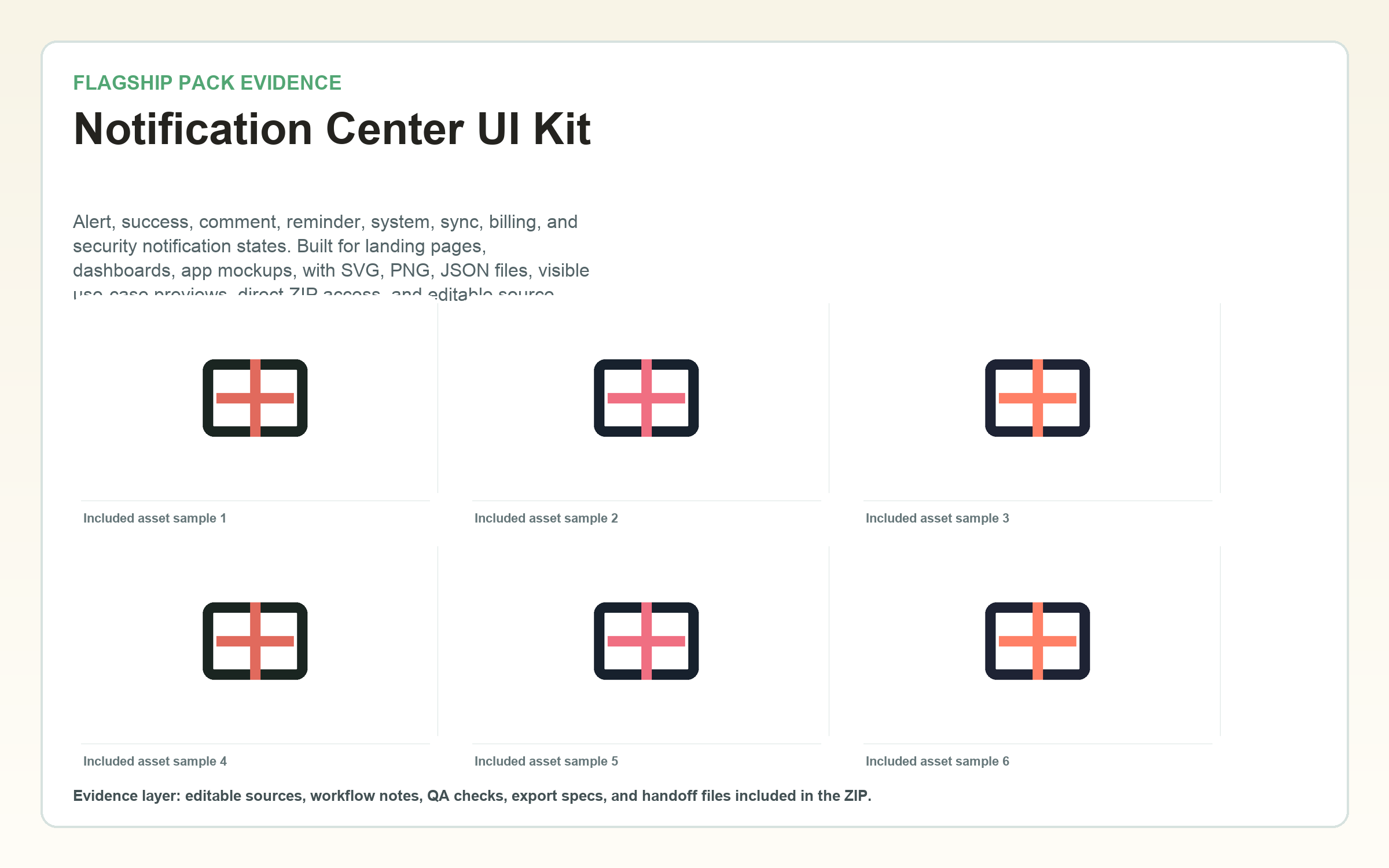 Notification Center UI Kit flagship contact sheet