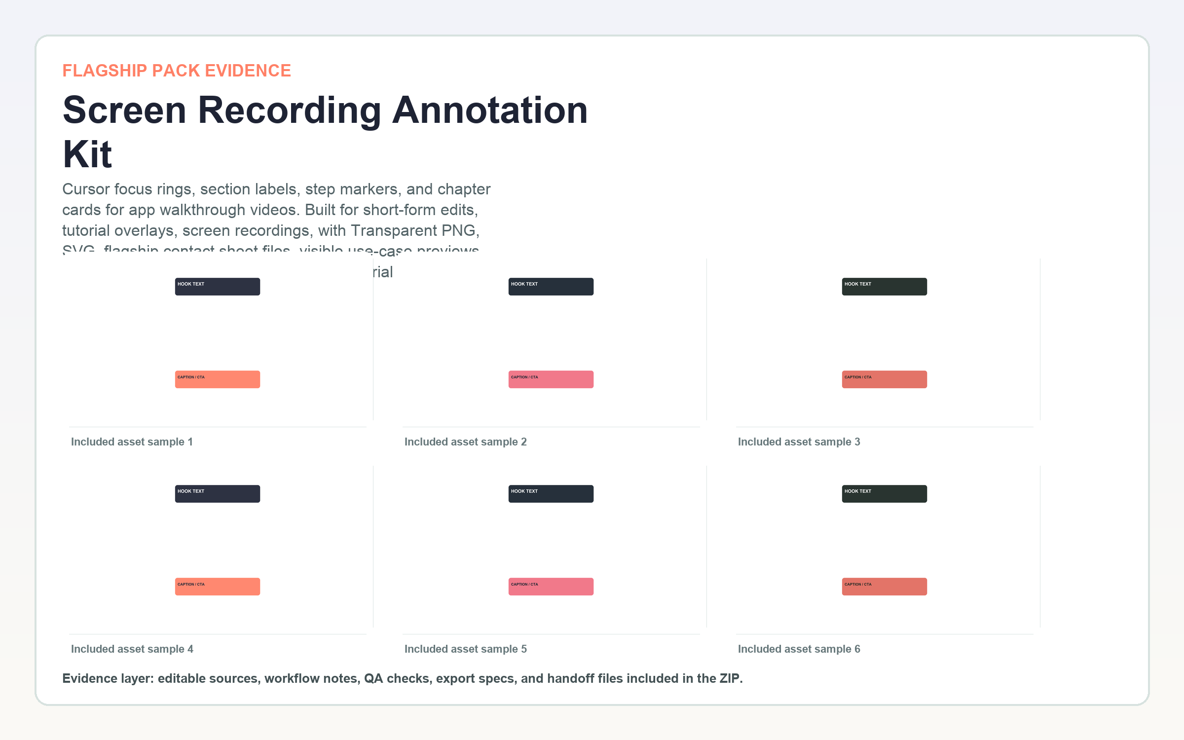 Screen Recording Annotation Kit flagship contact sheet