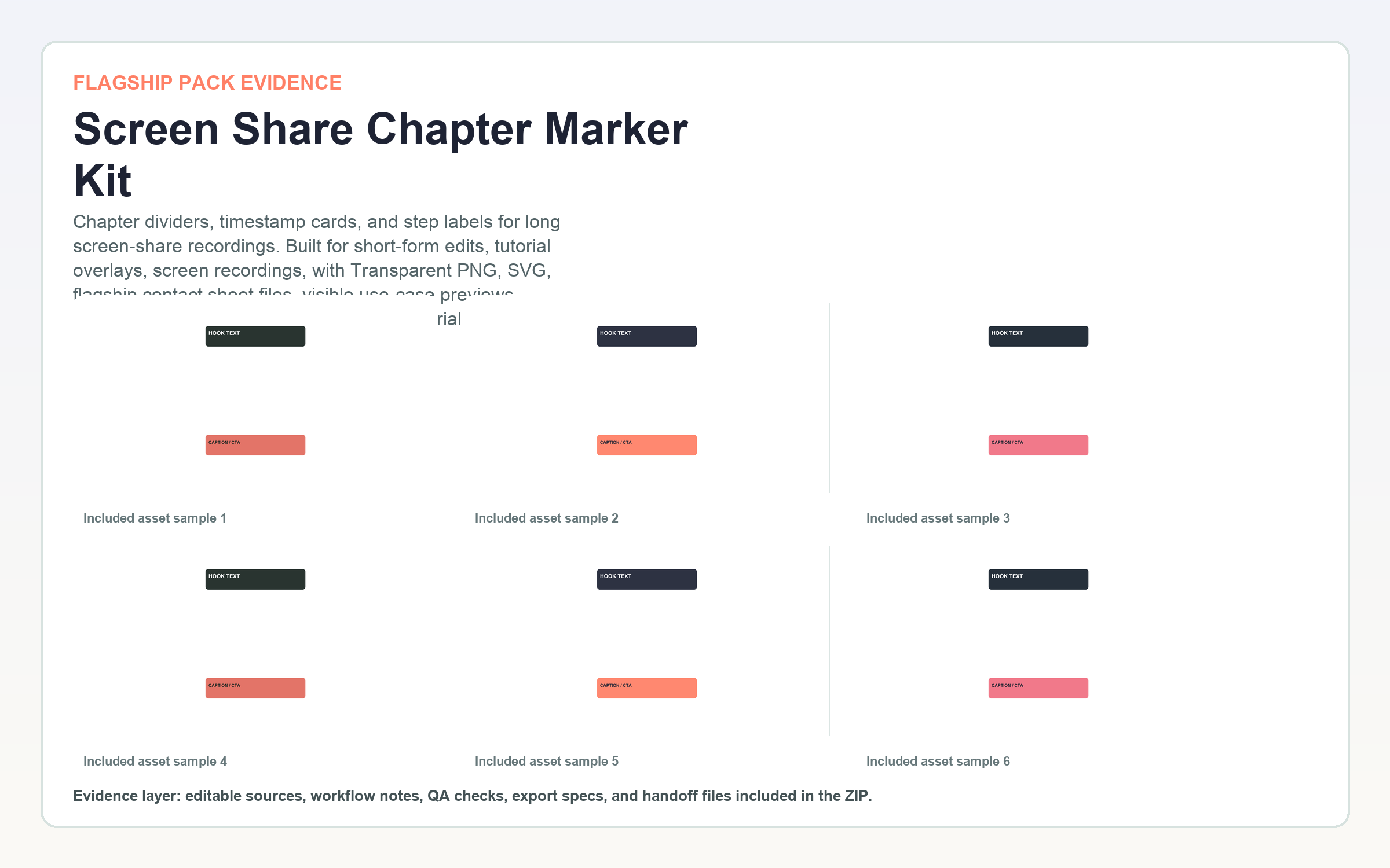 Screen Share Chapter Marker Kit flagship contact sheet