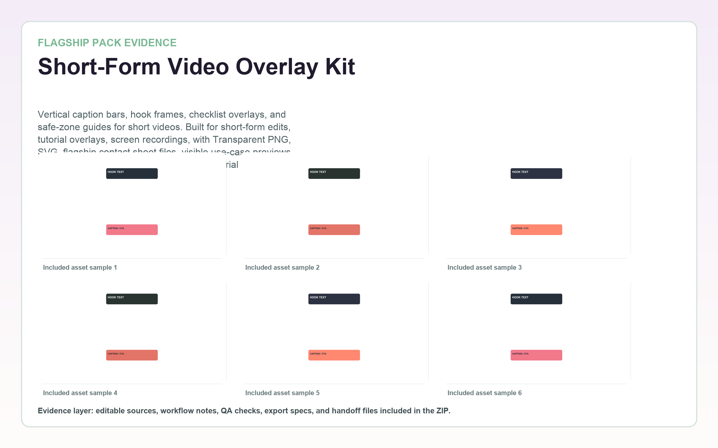 Short-Form Video Overlay Kit flagship contact sheet