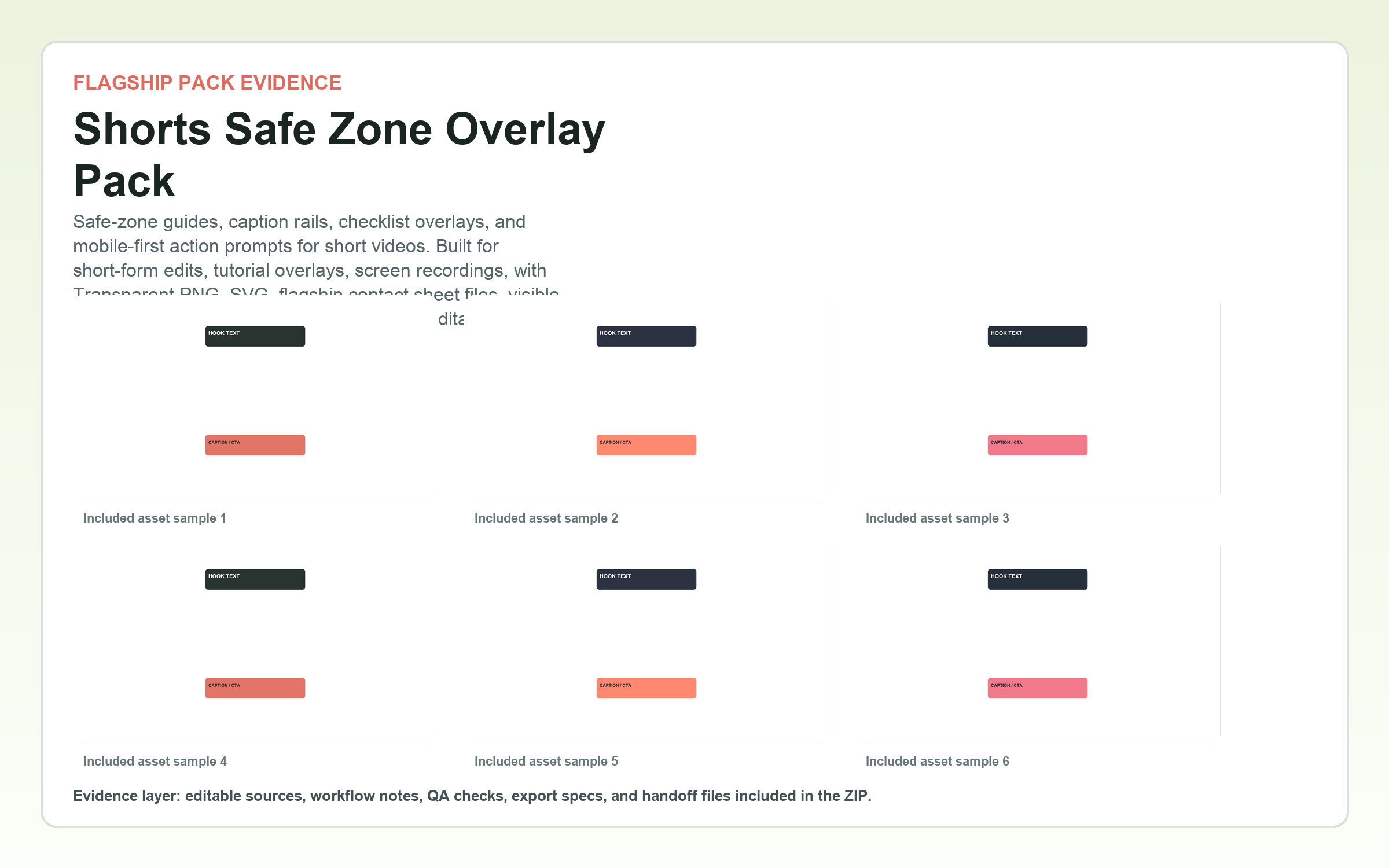 Shorts Safe Zone Overlay Pack flagship contact sheet
