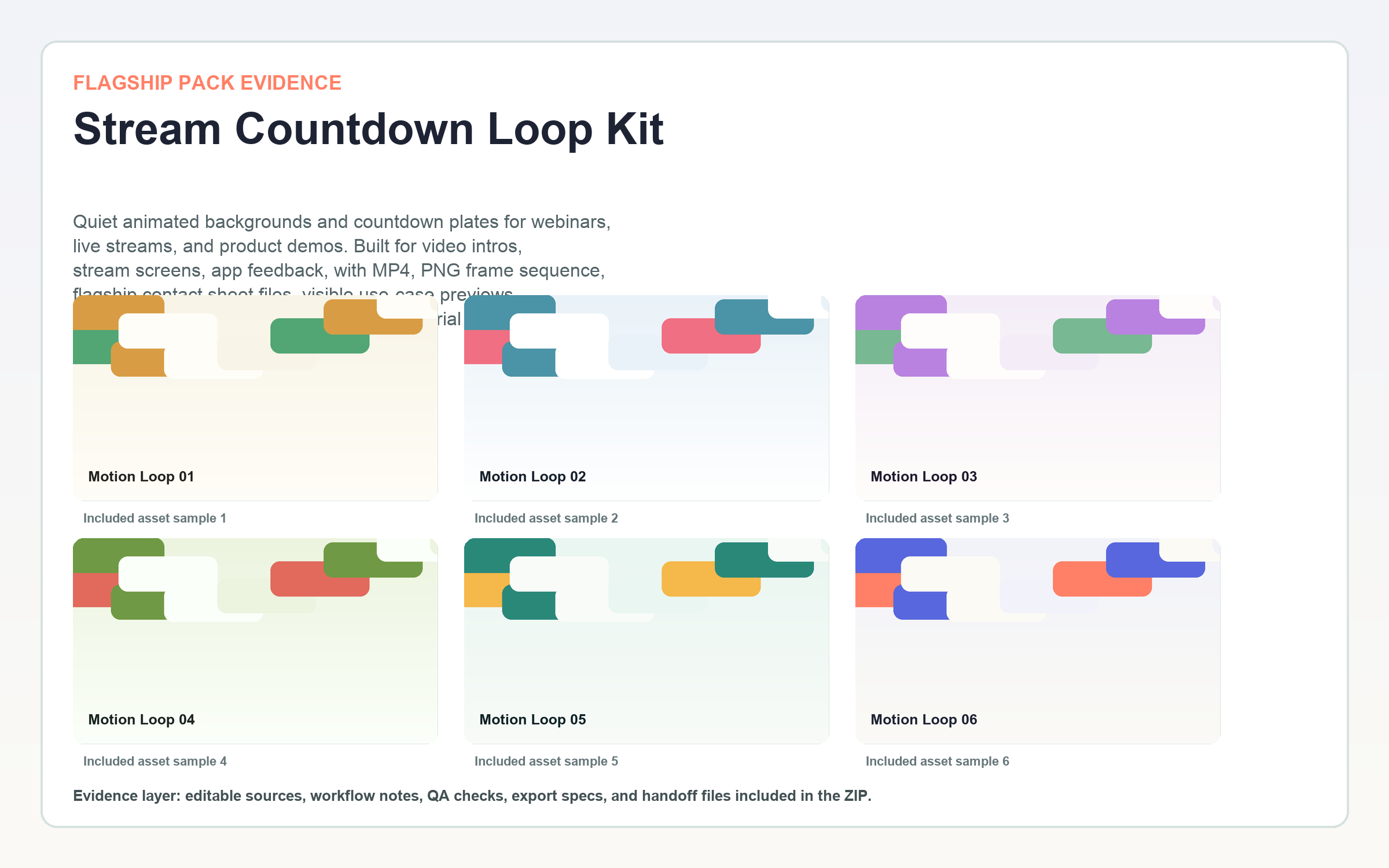 Stream Countdown Loop Kit flagship contact sheet