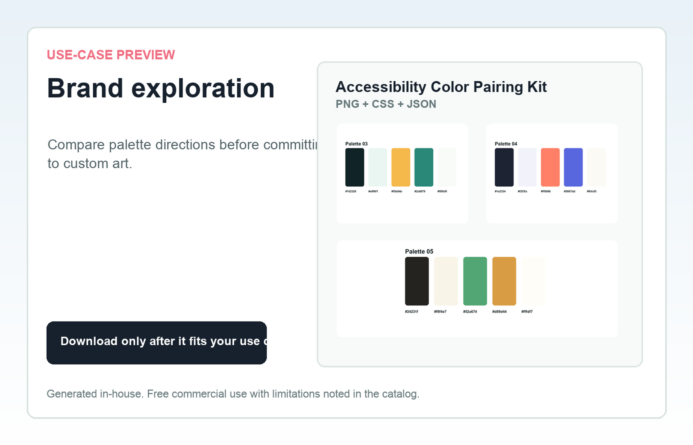 Accessibility Color Pairing Kit Brand exploration use-case preview