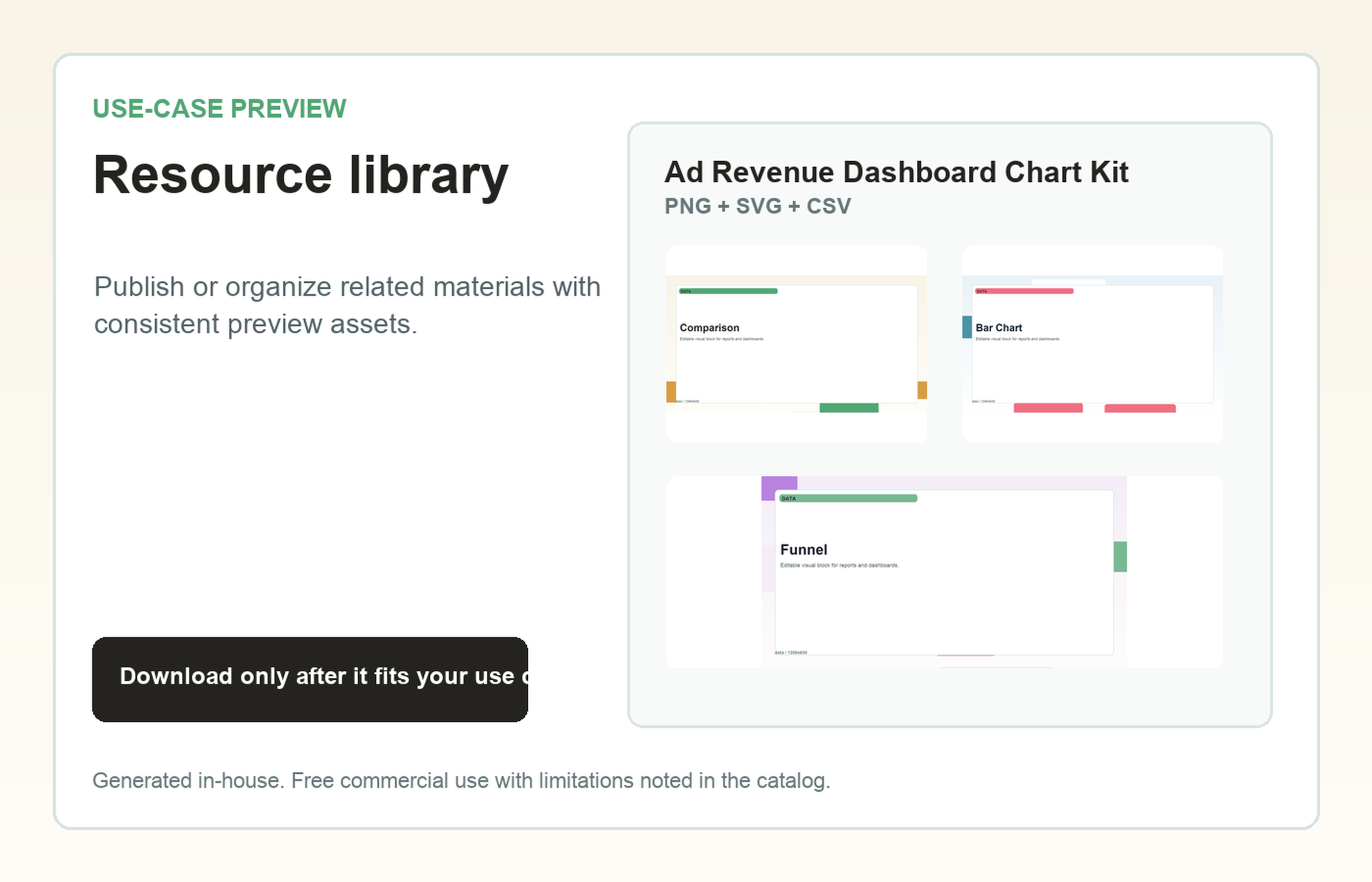 Ad Revenue Dashboard Chart Kit Resource library use-case preview
