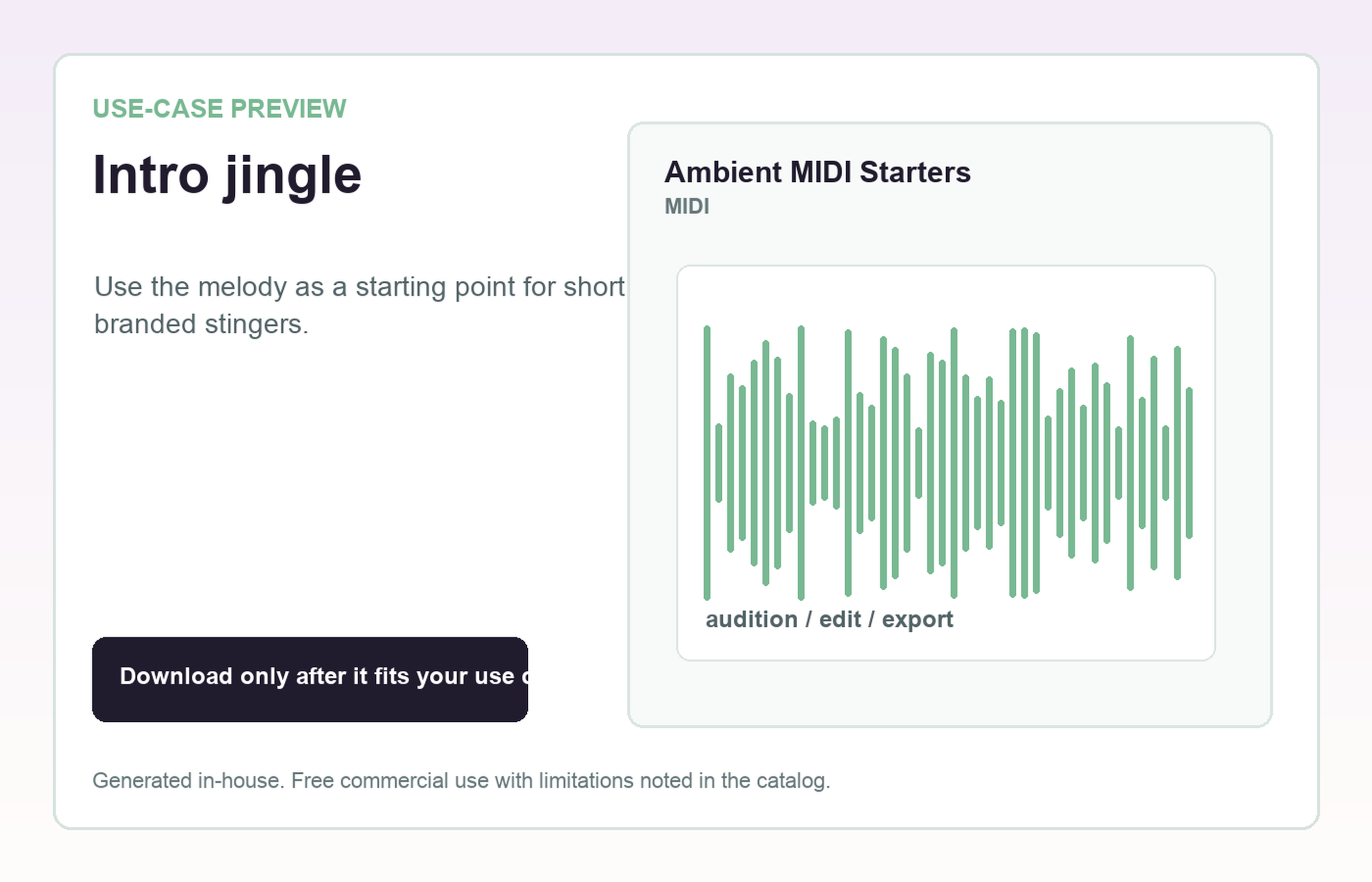 Ambient MIDI Starters Intro jingle use-case preview