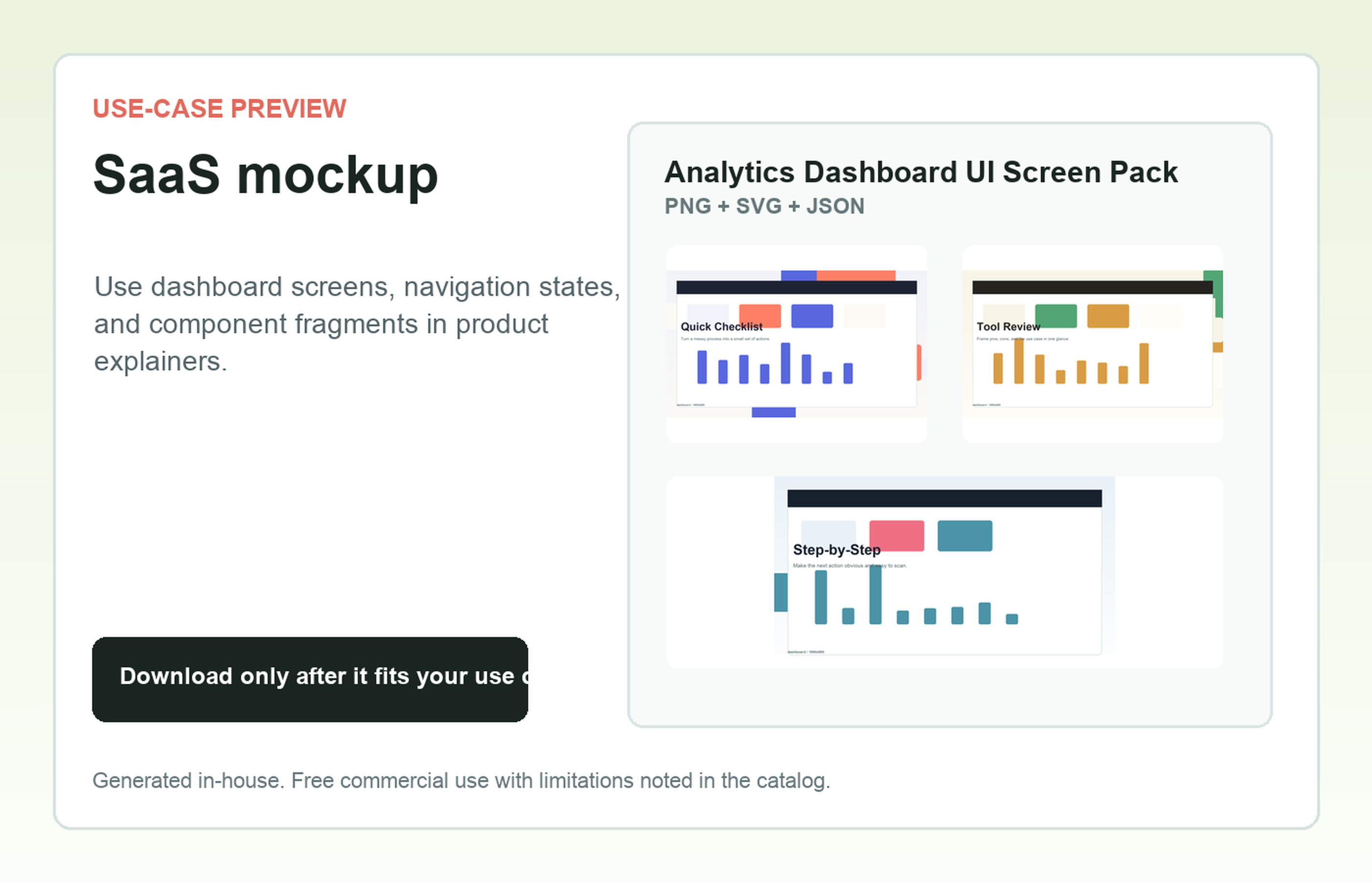 Analytics Dashboard UI Screen Pack SaaS mockup use-case preview
