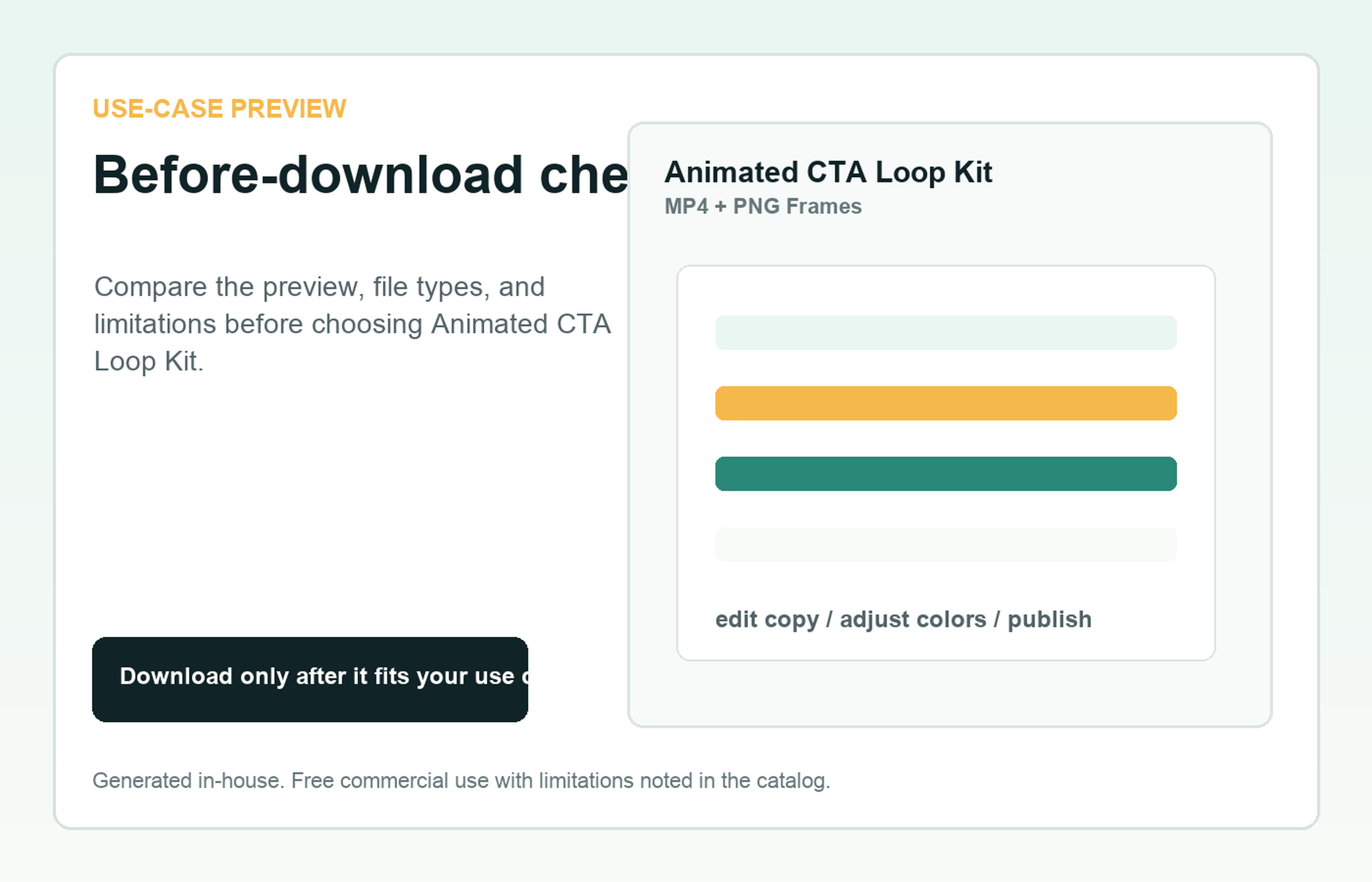 Animated CTA Loop Kit Before-download check use-case preview