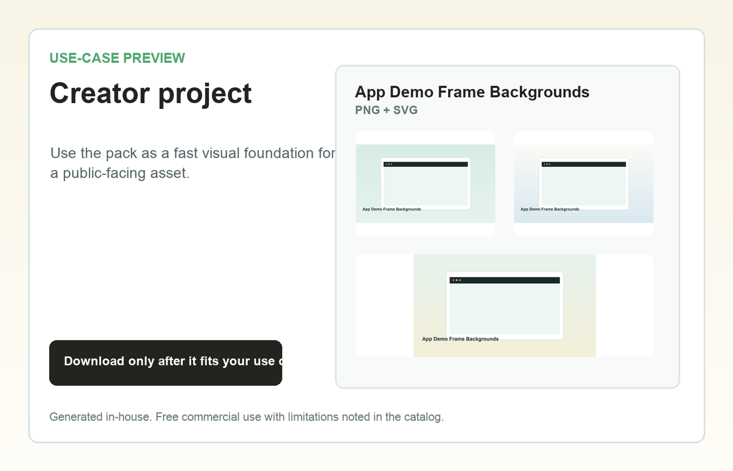App Demo Frame Backgrounds Creator project use-case preview