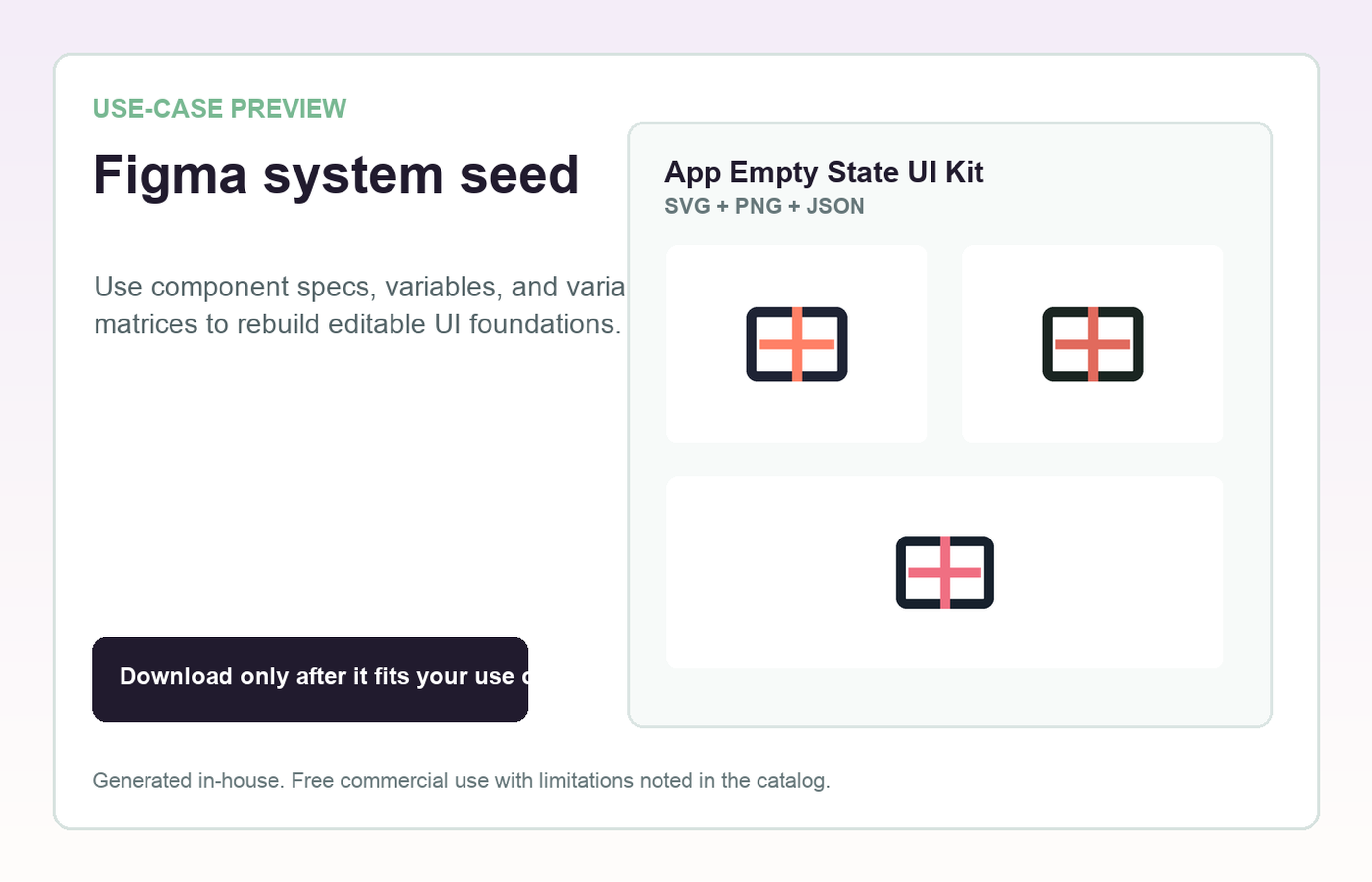 App Empty State UI Kit Figma system seed use-case preview