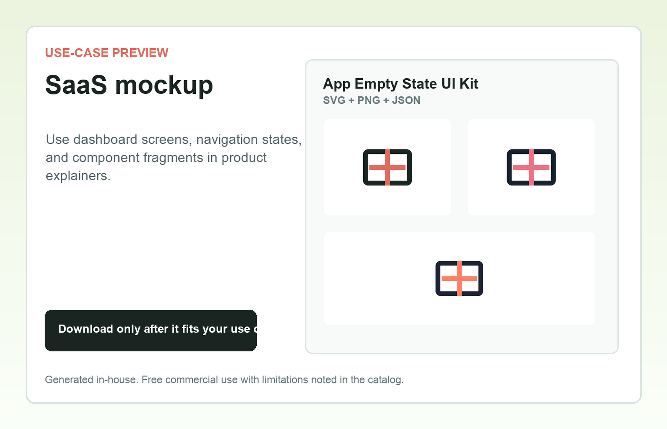 App Empty State UI Kit SaaS mockup use-case preview