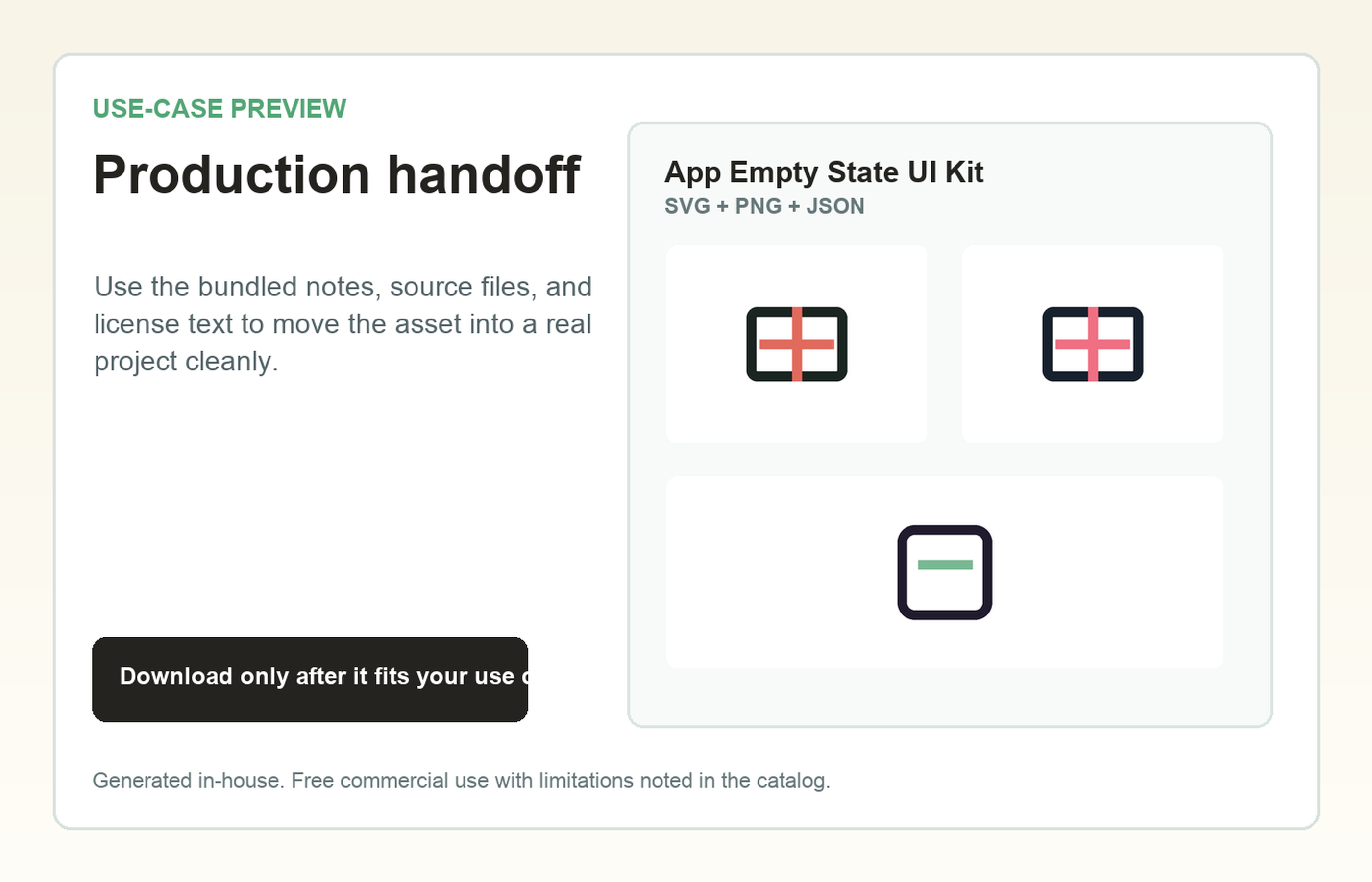 App Empty State UI Kit Production handoff use-case preview