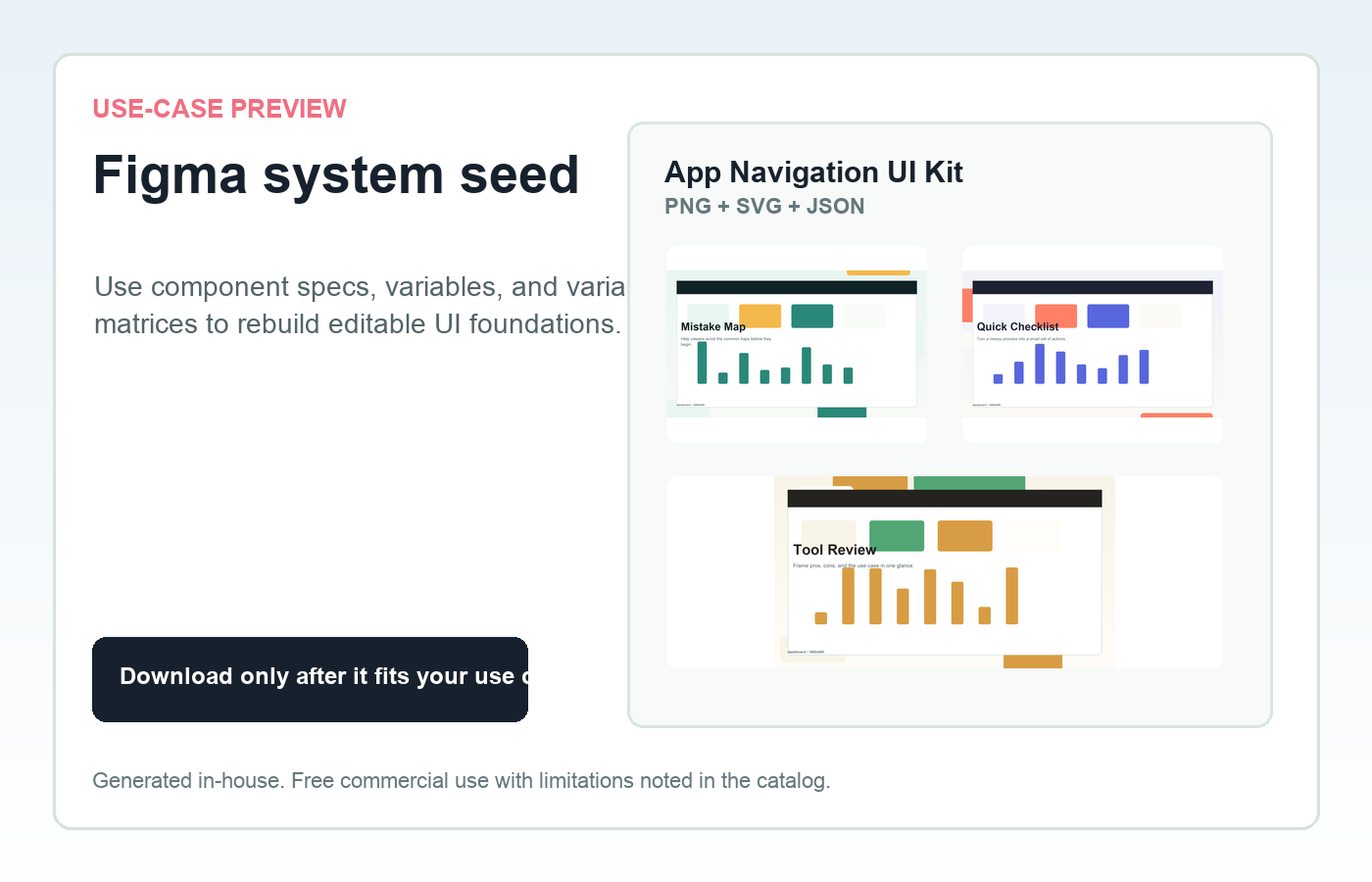 App Navigation UI Kit Figma system seed use-case preview