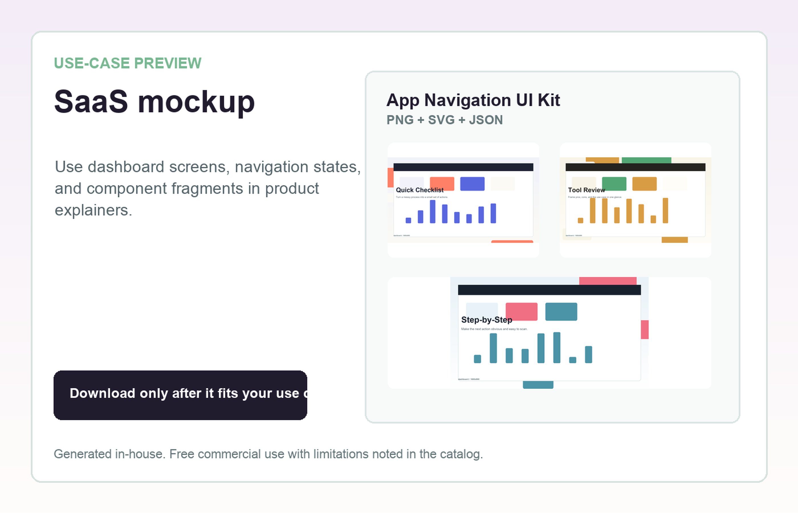 App Navigation UI Kit SaaS mockup use-case preview