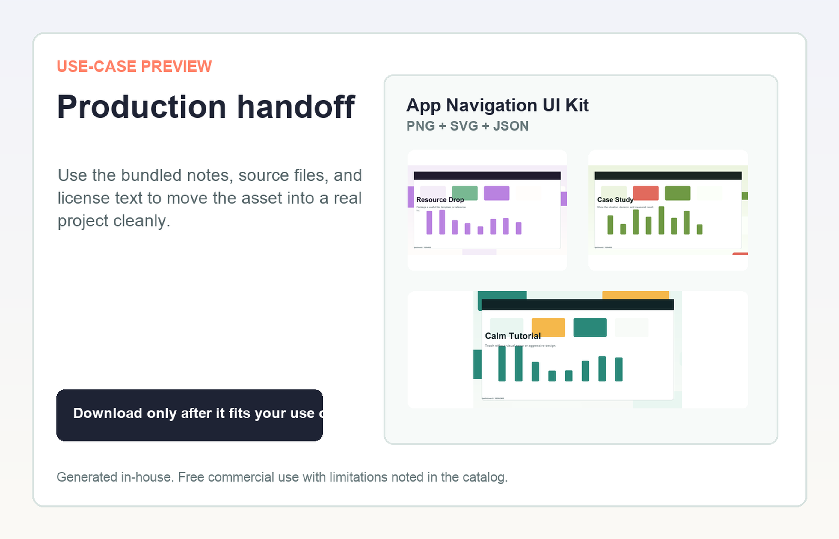 App Navigation UI Kit Production handoff use-case preview
