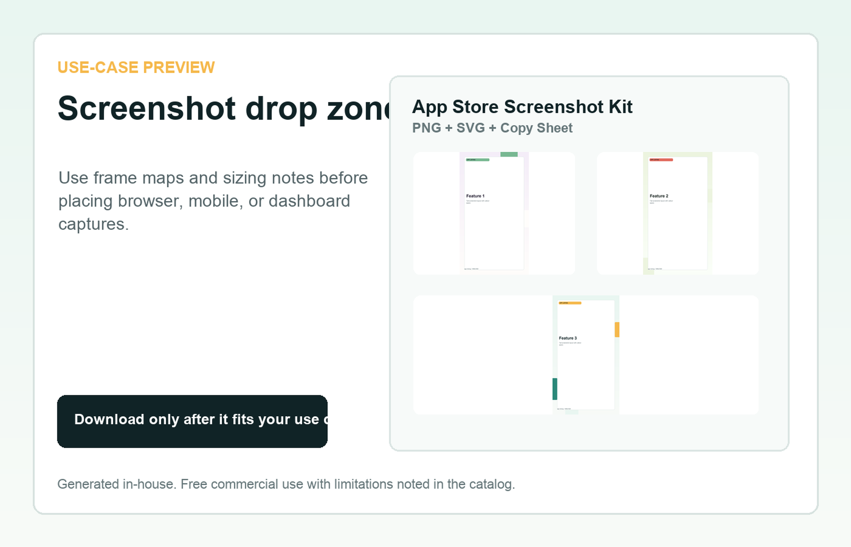 App Store Screenshot Kit Screenshot drop zone use-case preview