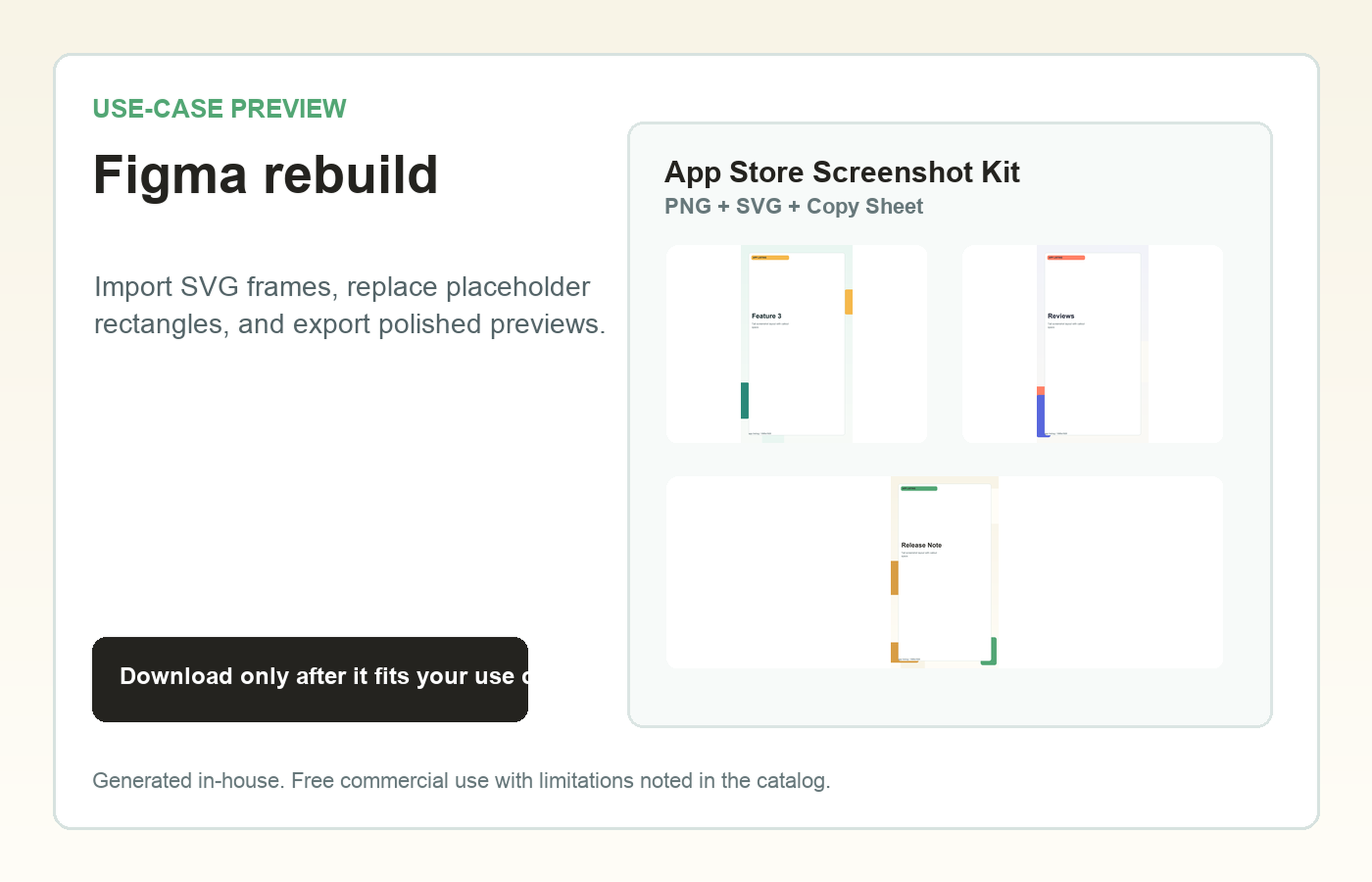App Store Screenshot Kit Figma rebuild use-case preview
