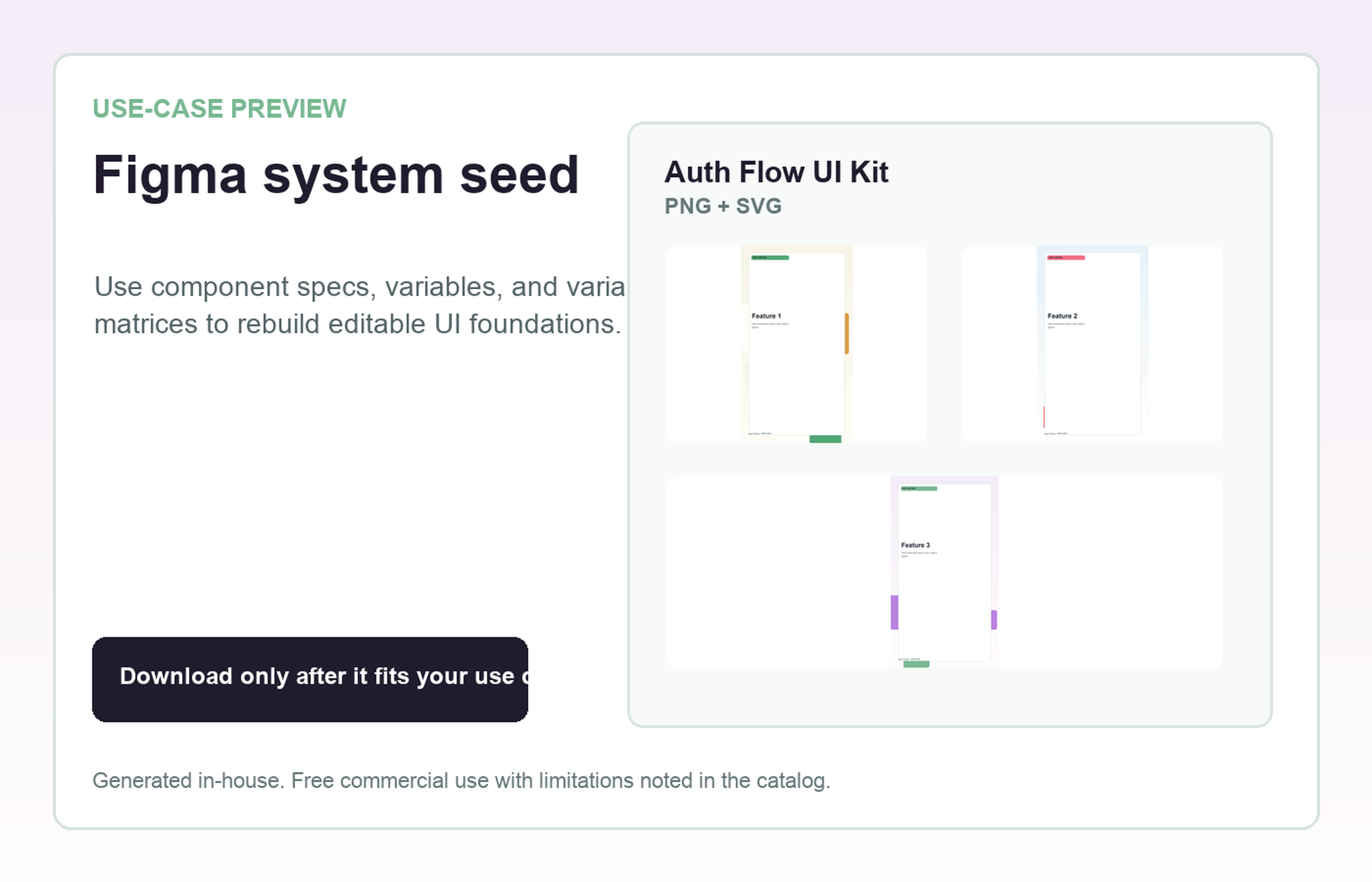 Auth Flow UI Kit Figma system seed use-case preview