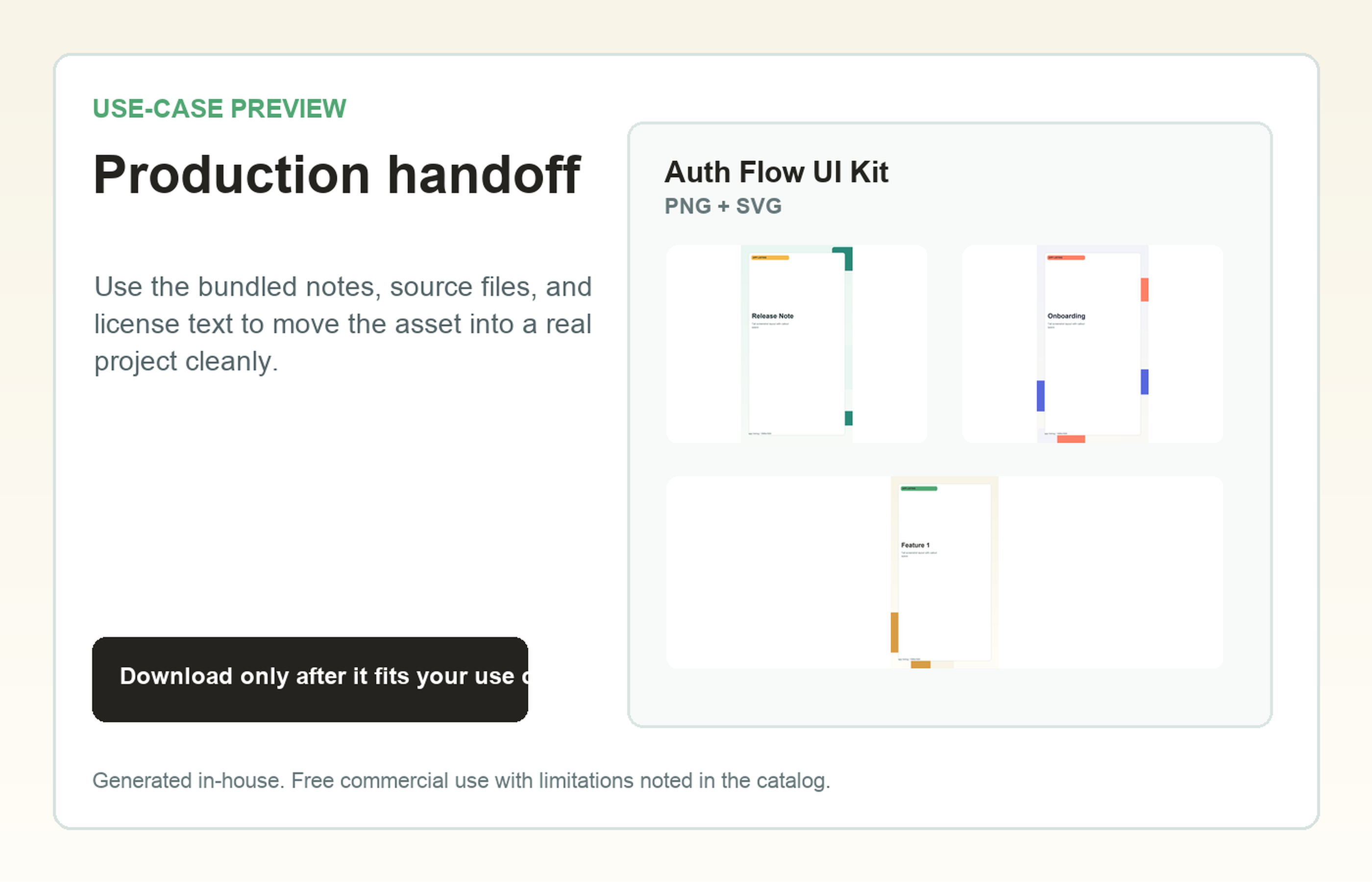 Auth Flow UI Kit Production handoff use-case preview