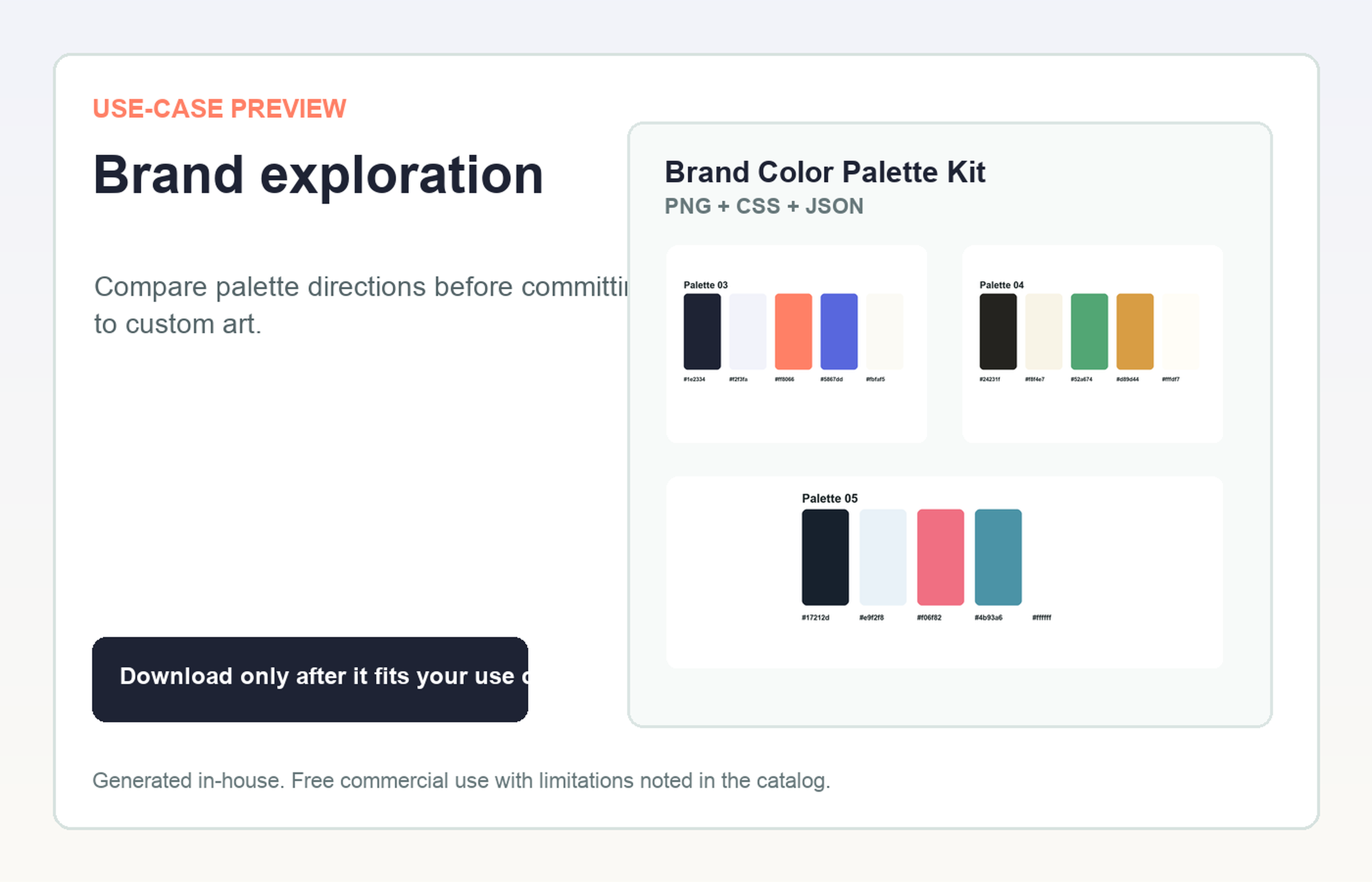 Brand Color Palette Kit Brand exploration use-case preview