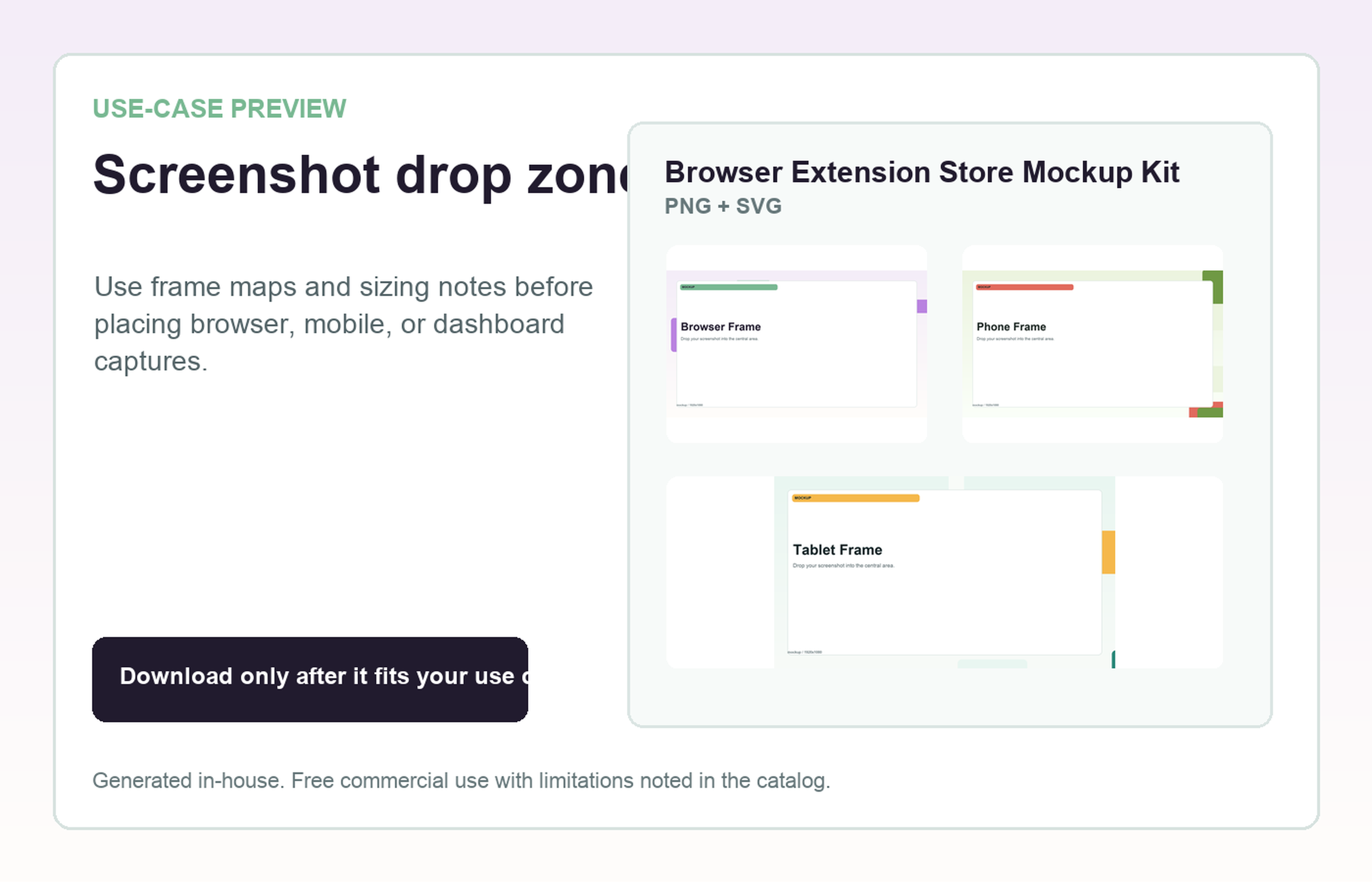 Browser Extension Store Mockup Kit Screenshot drop zone use-case preview
