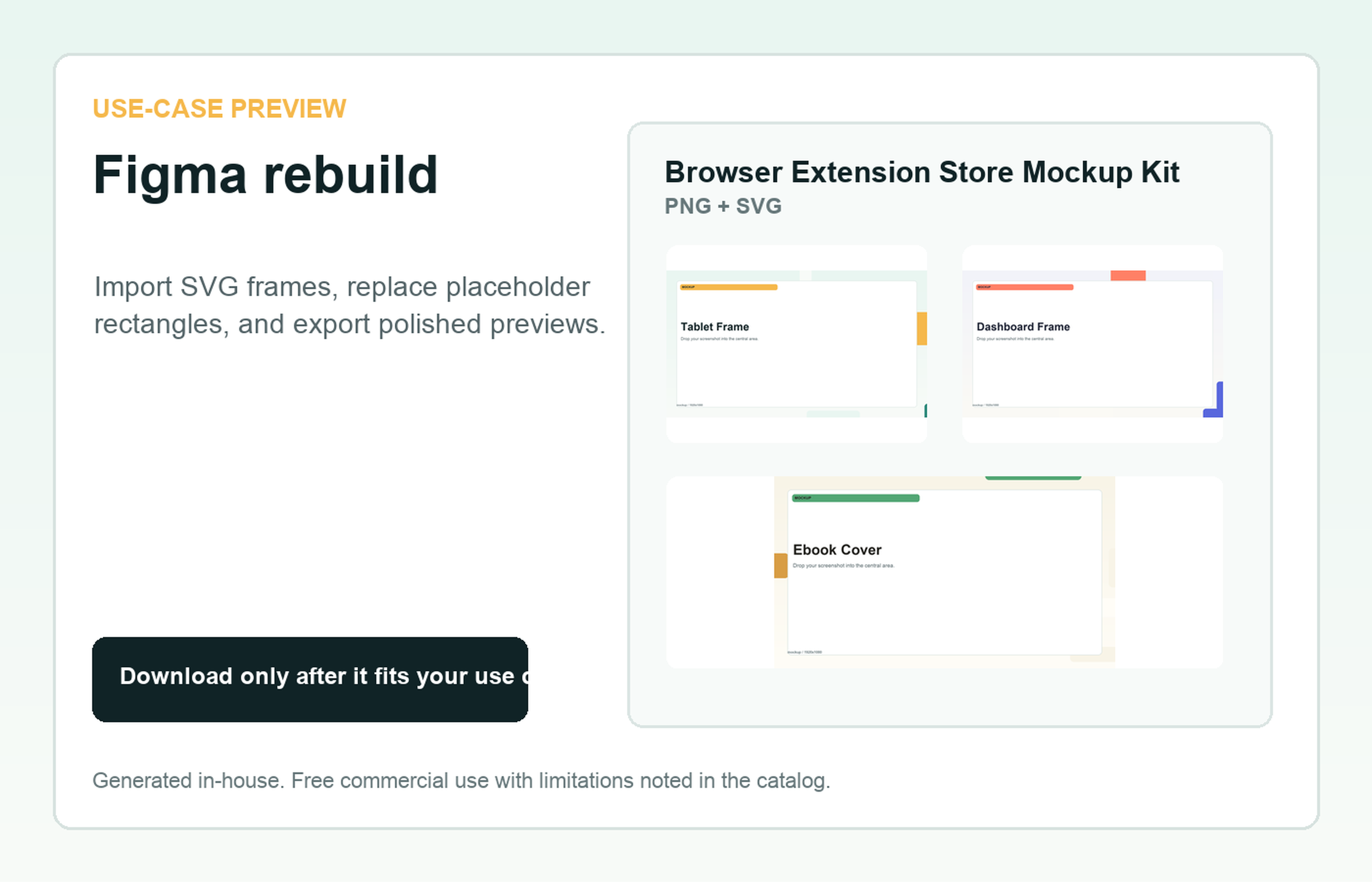Browser Extension Store Mockup Kit Figma rebuild use-case preview