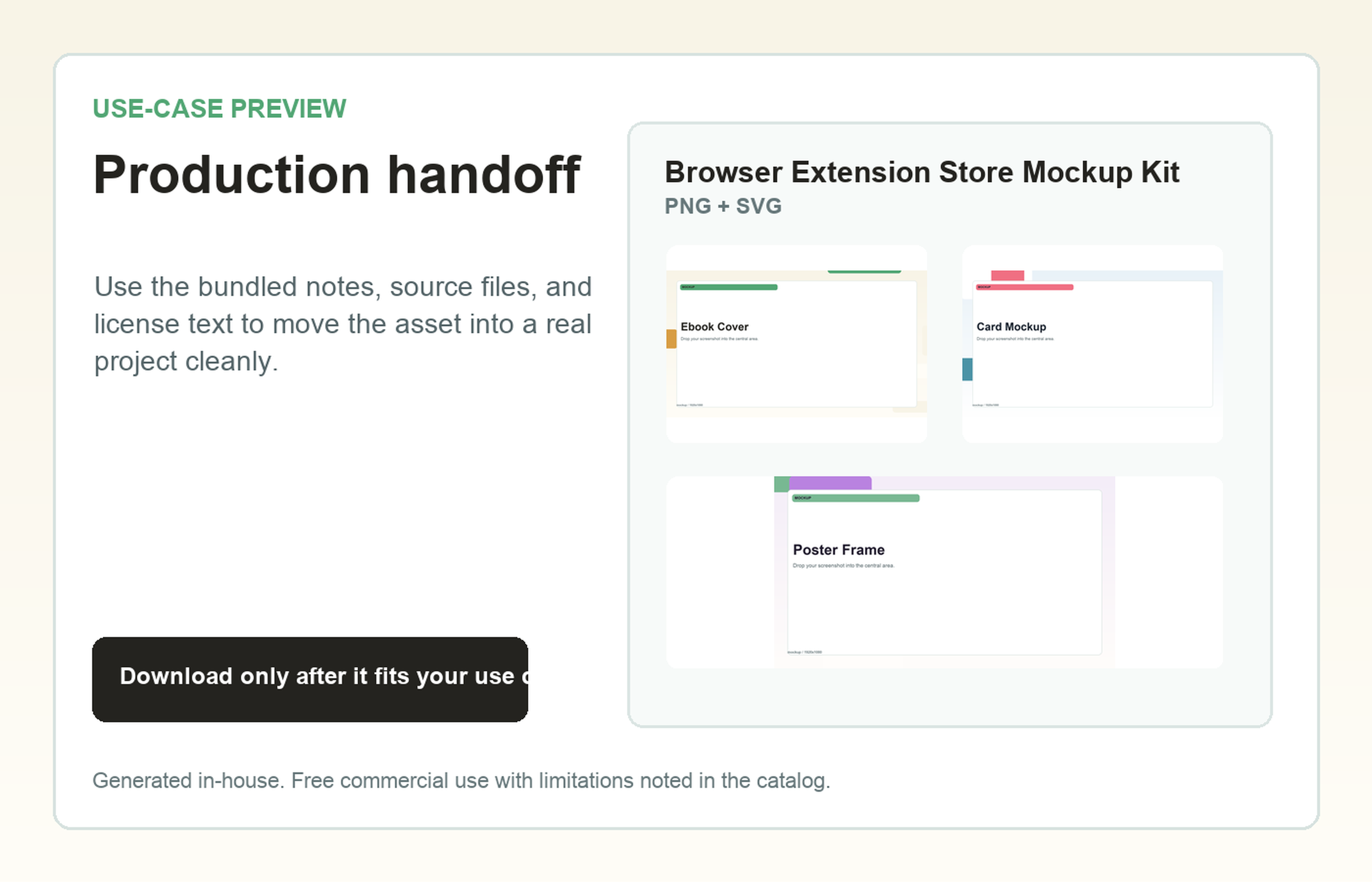 Browser Extension Store Mockup Kit Production handoff use-case preview