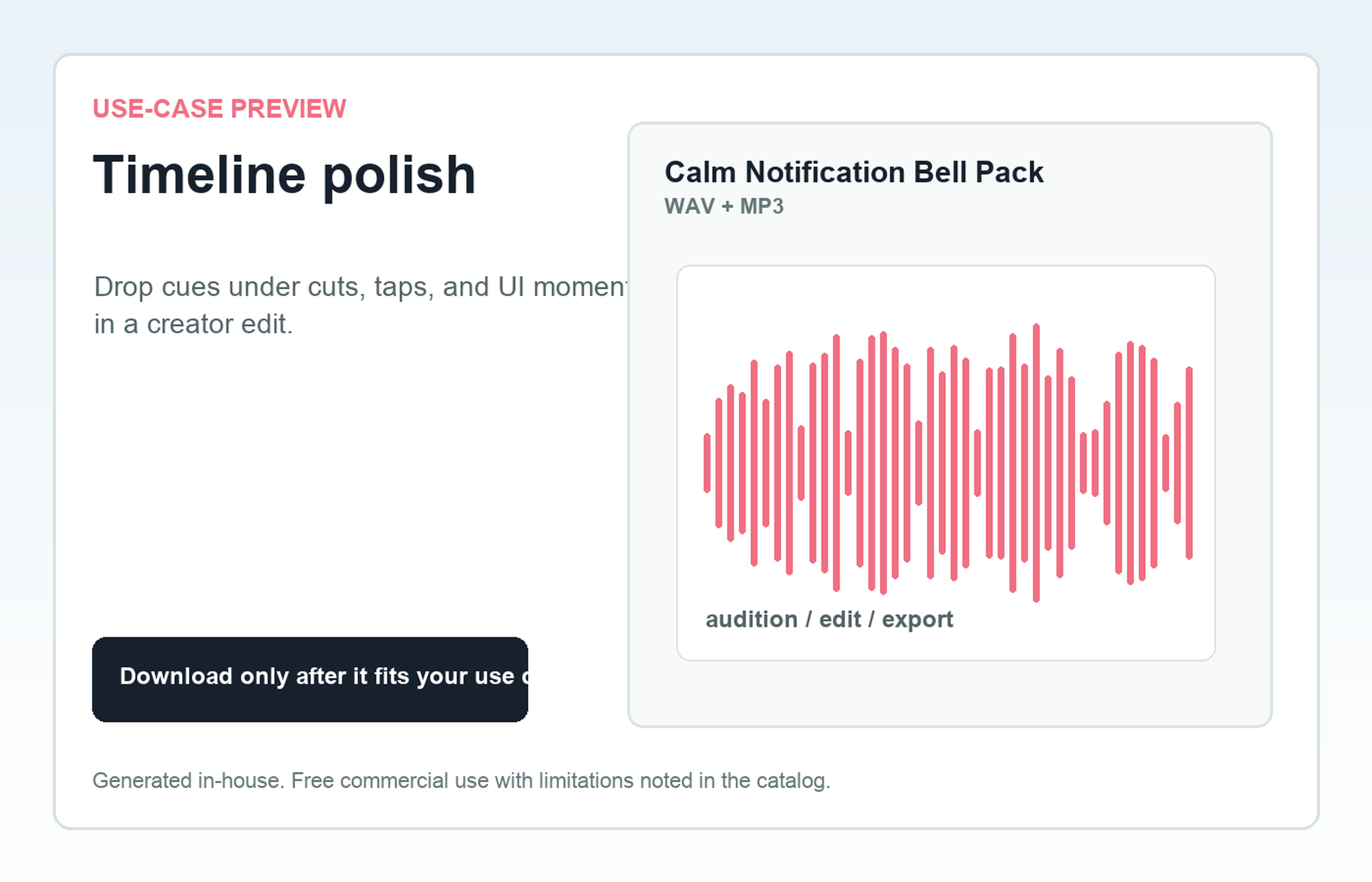 Calm Notification Bell Pack Timeline polish use-case preview