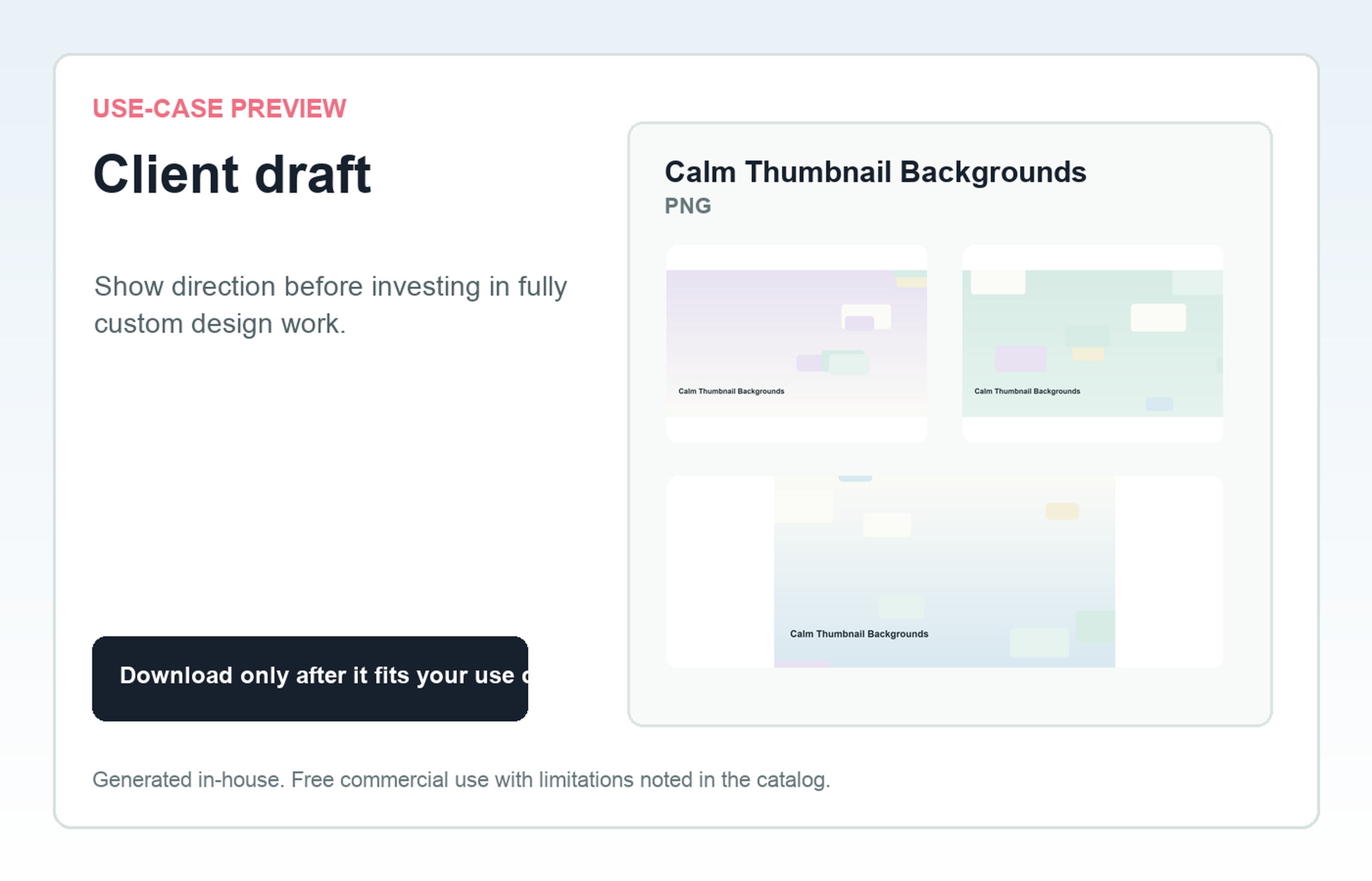 Calm Thumbnail Backgrounds Client draft use-case preview