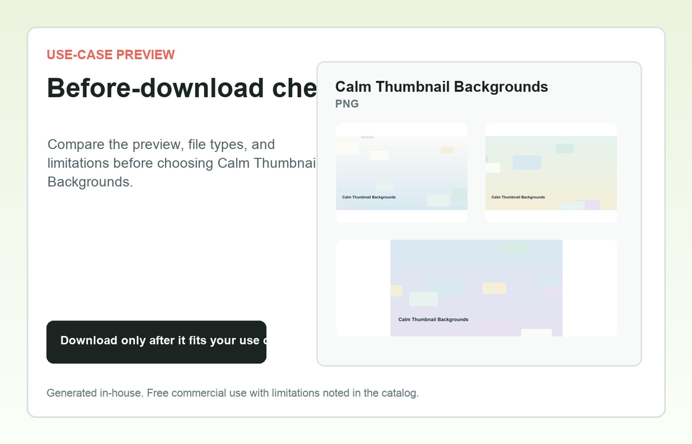 Calm Thumbnail Backgrounds Before-download check use-case preview