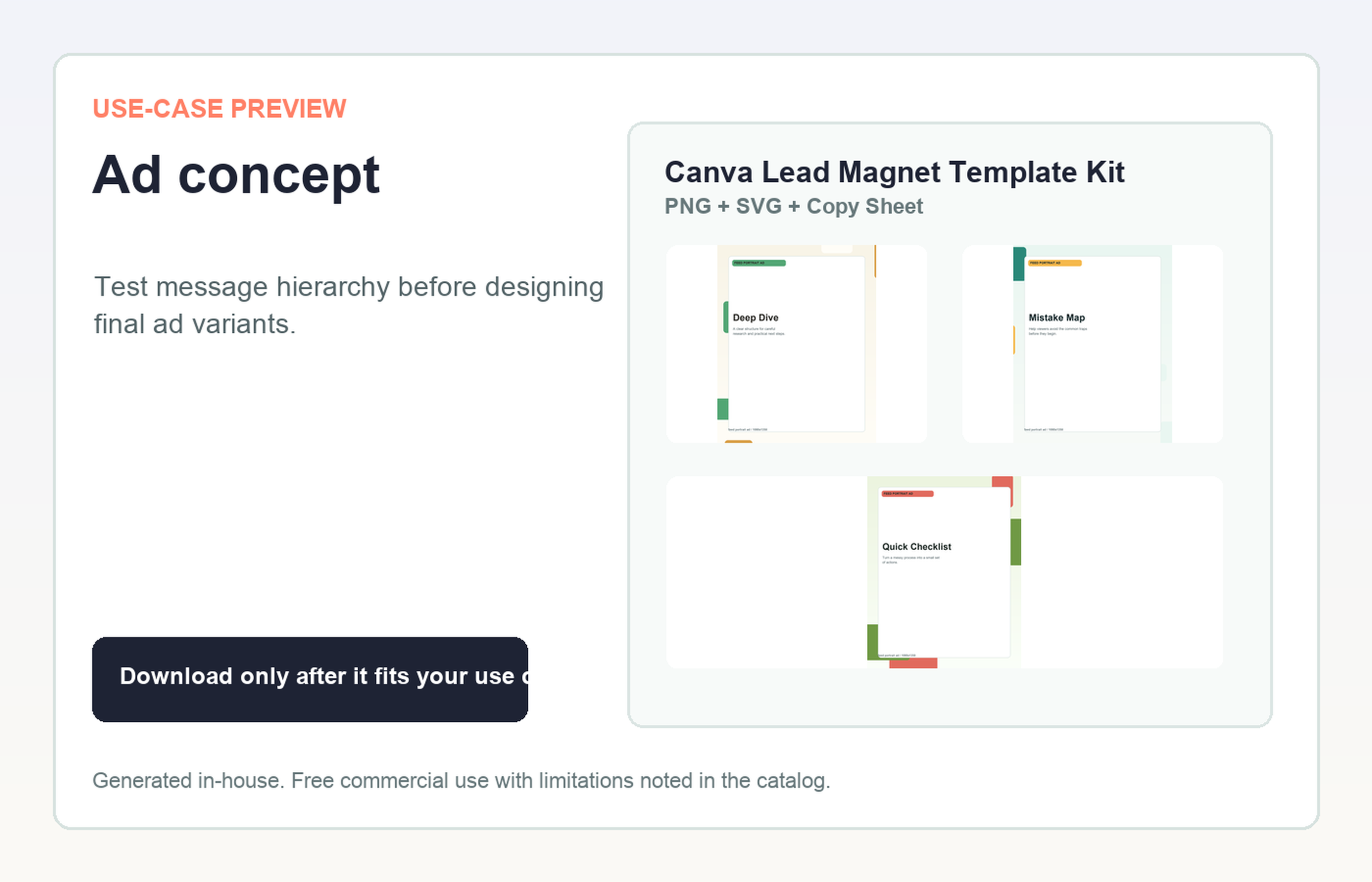 Canva Lead Magnet Template Kit Ad concept use-case preview