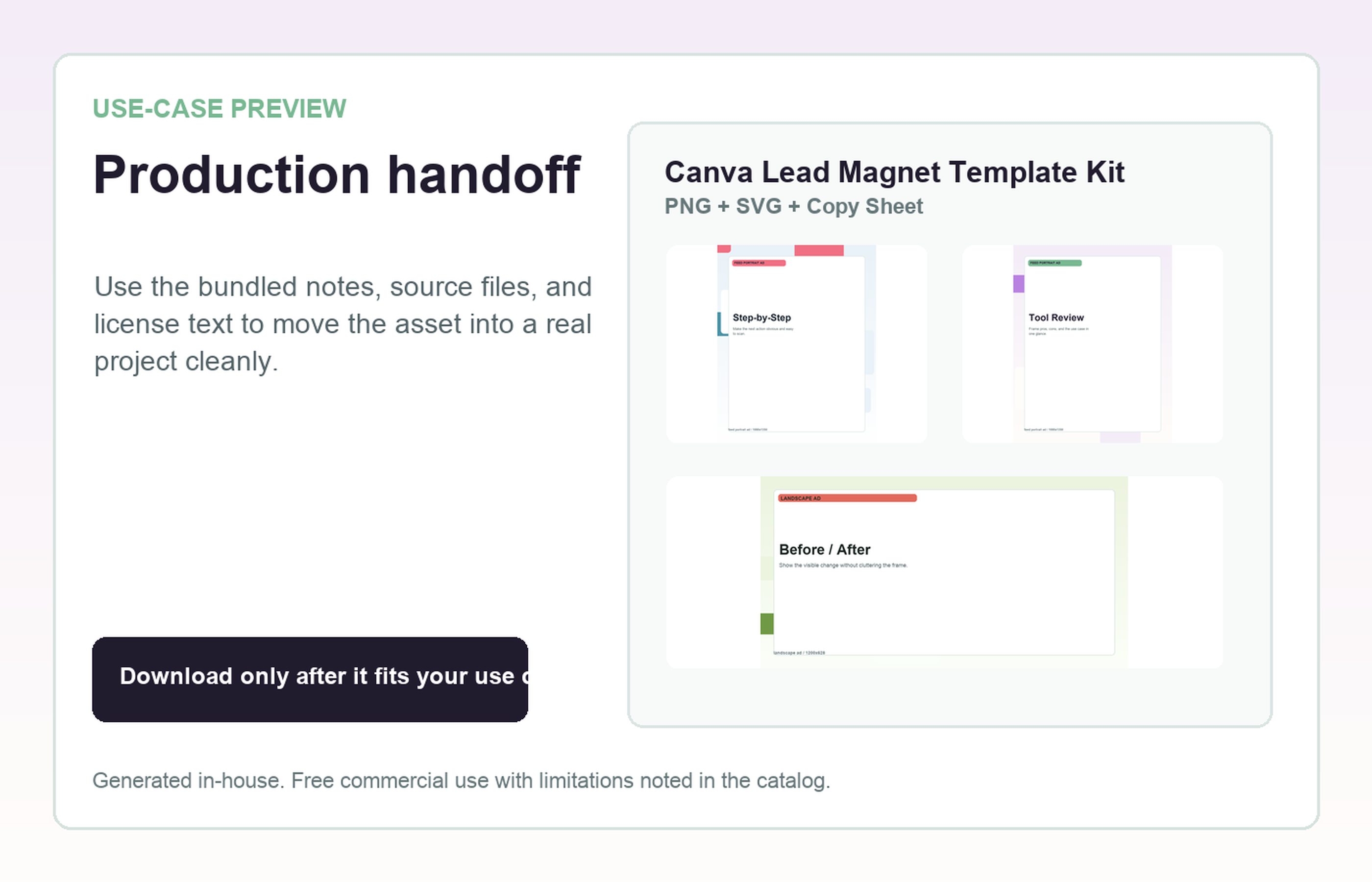 Canva Lead Magnet Template Kit Production handoff use-case preview