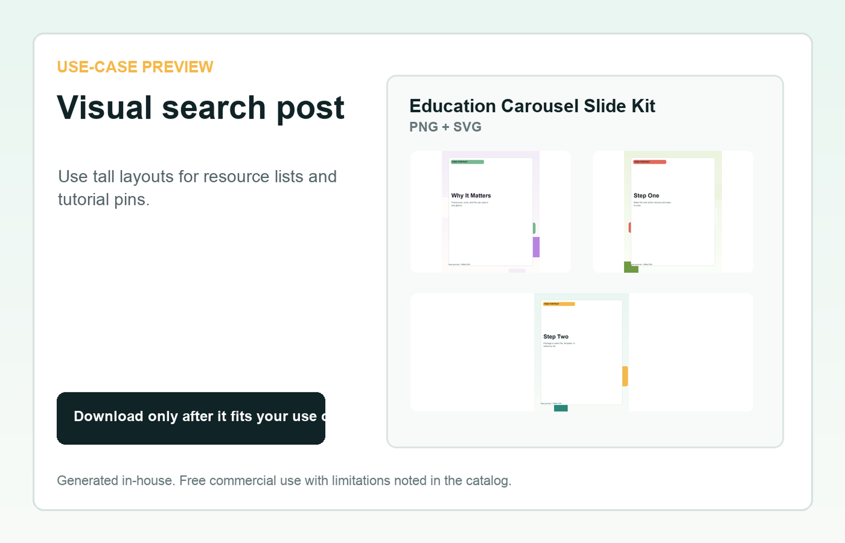 Education Carousel Slide Kit Visual search post use-case preview