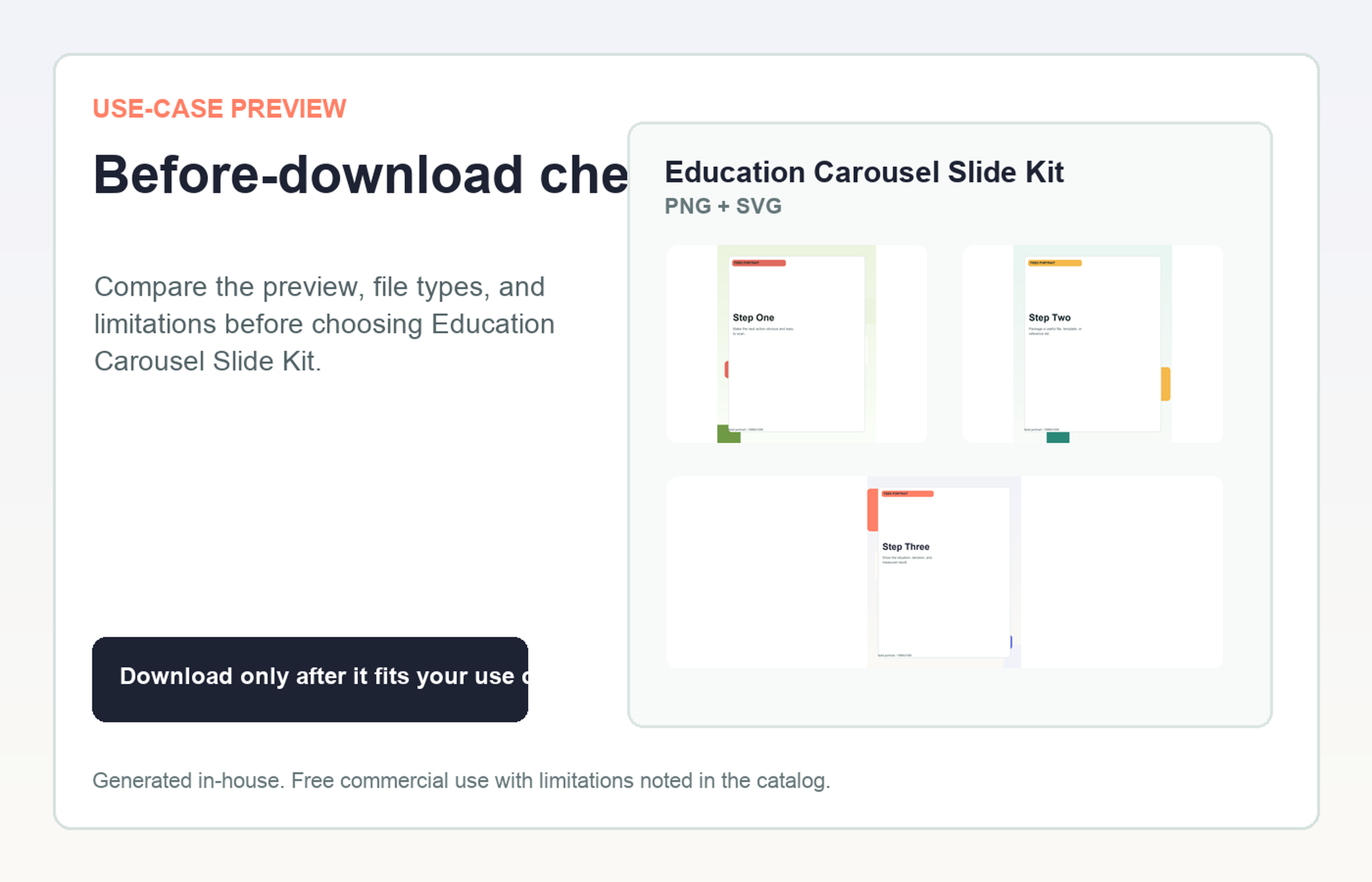 Education Carousel Slide Kit Before-download check use-case preview