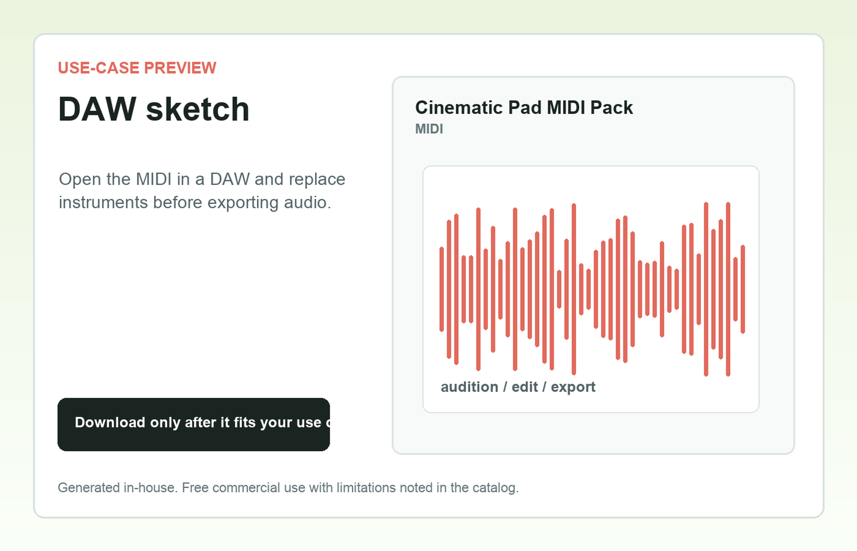 Cinematic Pad MIDI Pack DAW sketch use-case preview