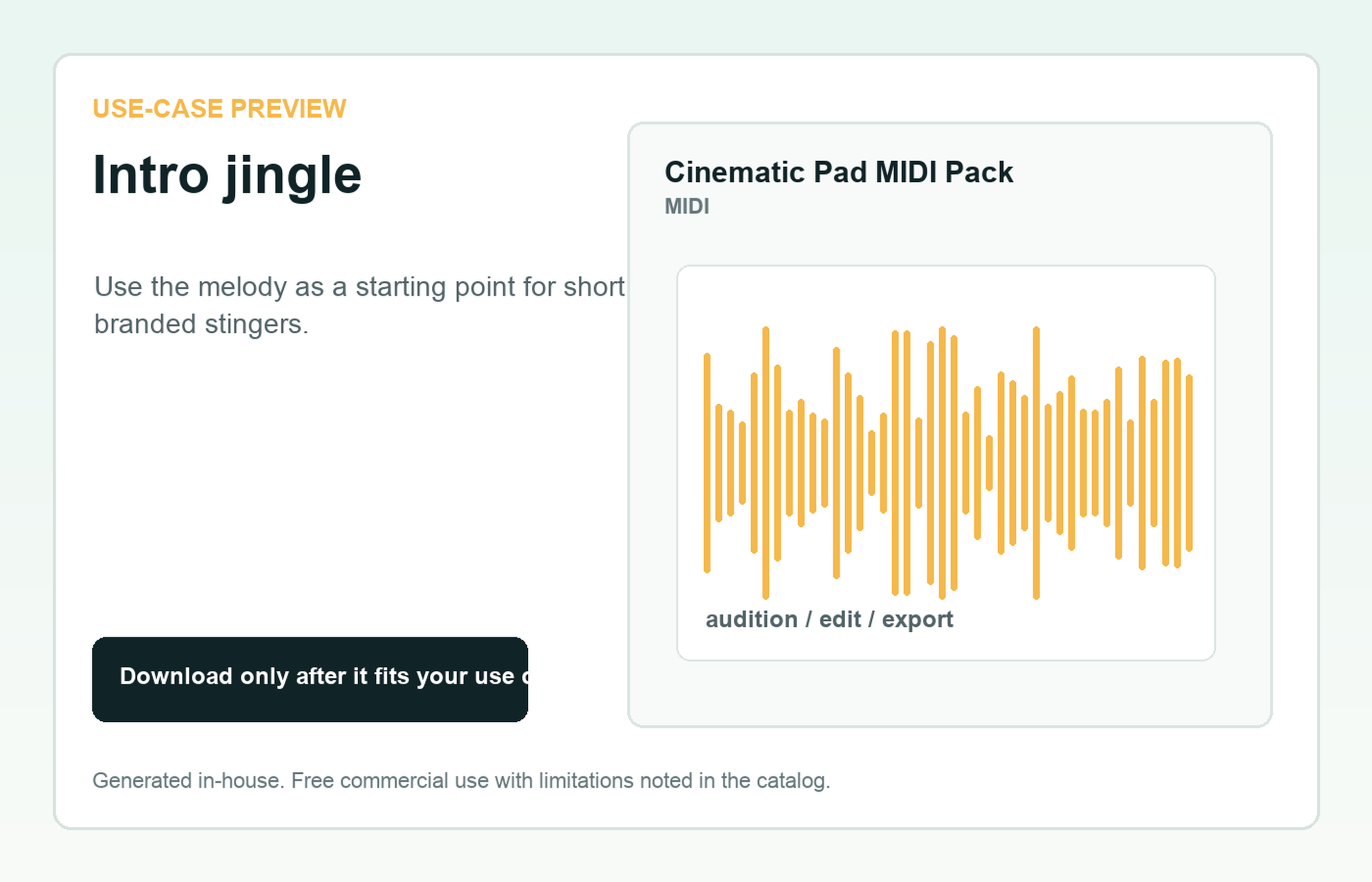 Cinematic Pad MIDI Pack Intro jingle use-case preview